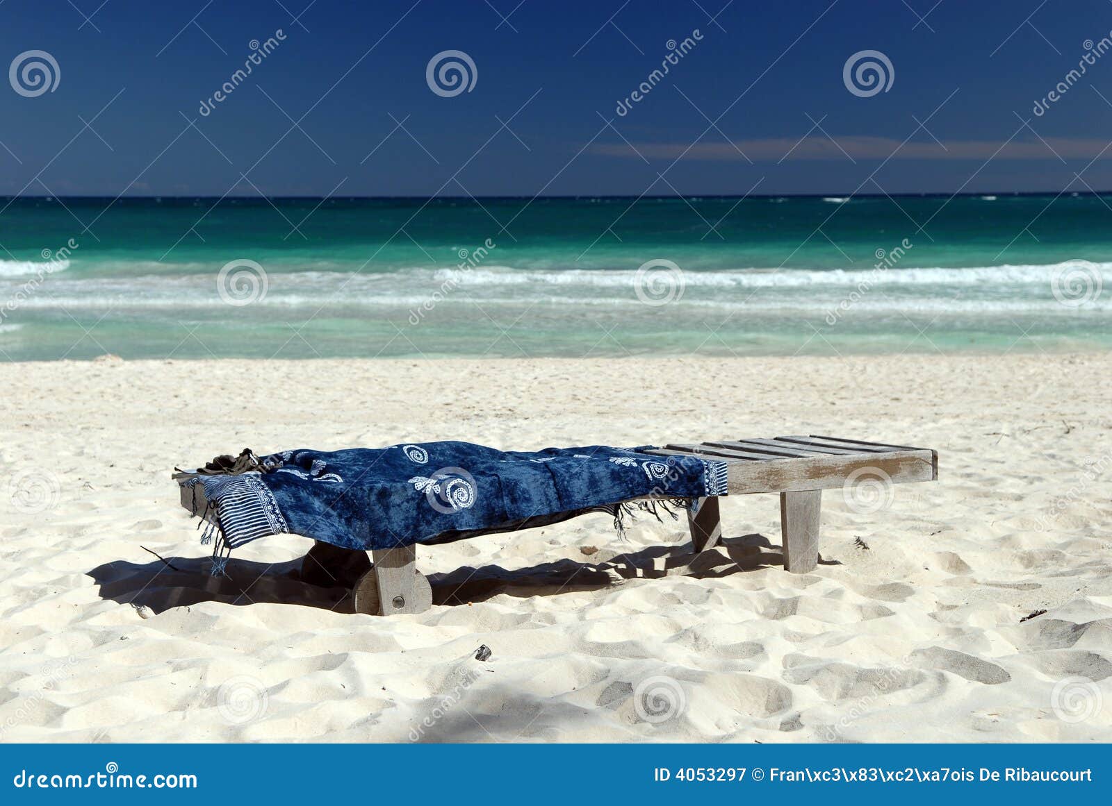 Chaise Lounge on the Beach stock image. Image of setting 4053297