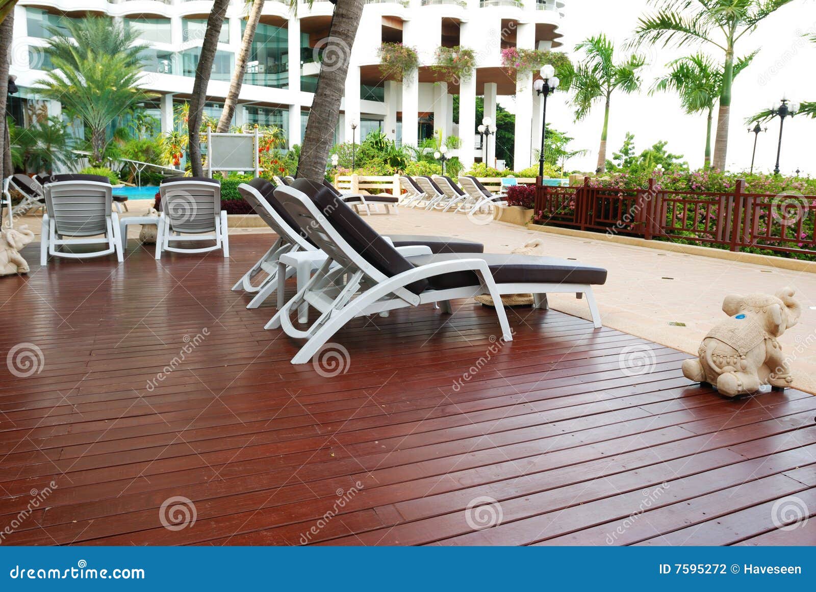Chaise Lounge patio stock photo. Image of luxury, outdoors 7595272