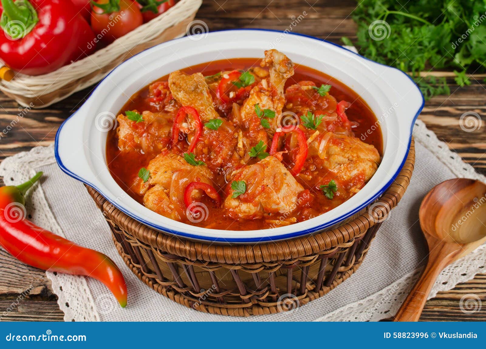 chakhokhbili - chicken stewed with tomatoes