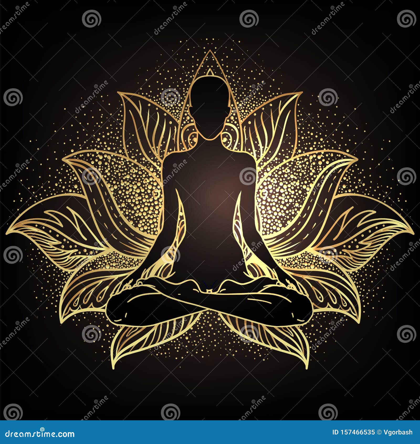 Chakra Concept. Inner Love, Light and Peace. Buddha Silhouette in Lotus Position Over Ornate Mandala Stock Vector - Illustration of gold, oriental: 157466535 Chakra Concept. Inner Love, Light and Peace. Buddha Silhouette in Lotus Position Over Ornate Mandala Stock Vector - Illustration of gold, oriental: 157466535