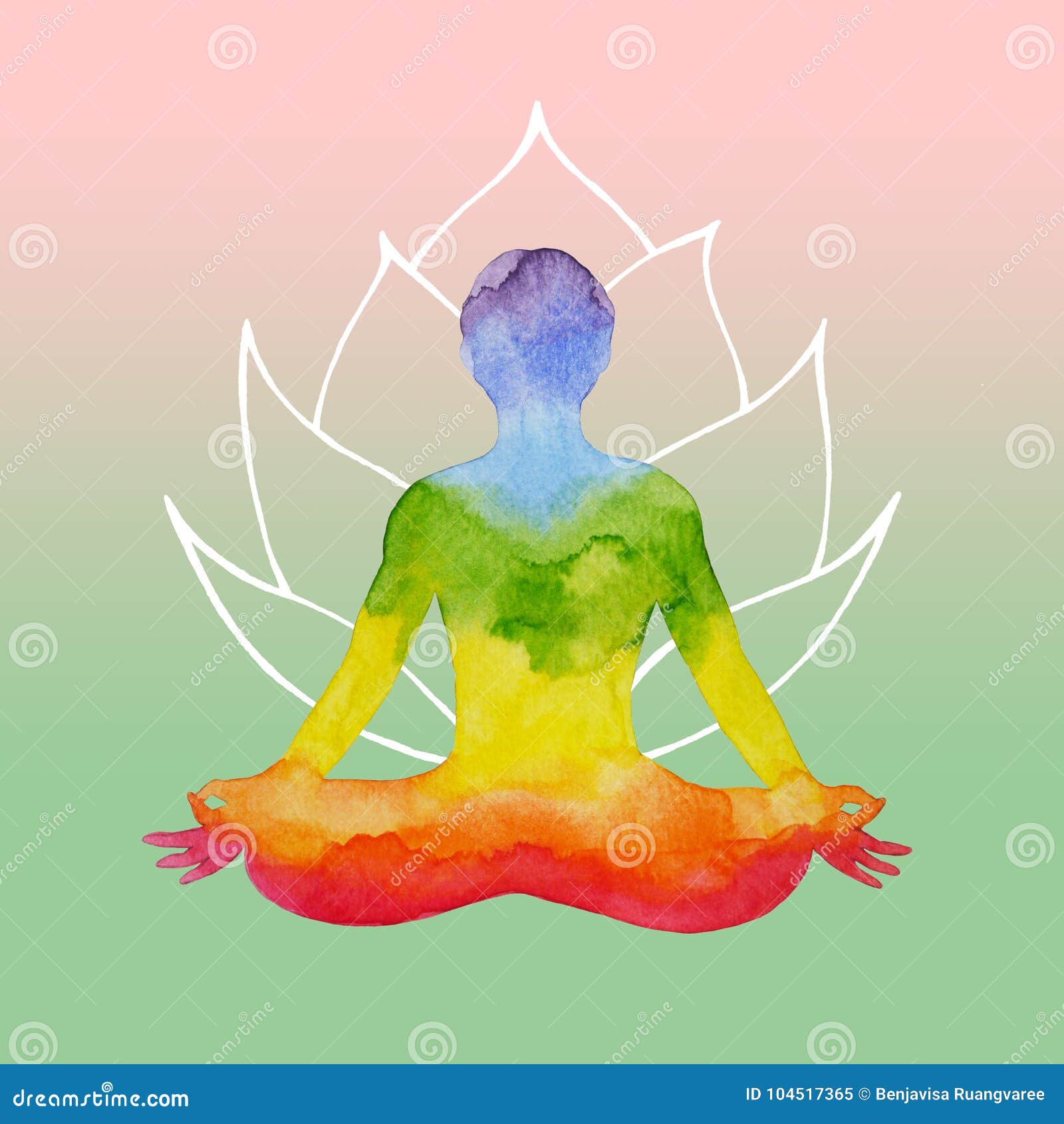 yoga girl lotus flower background peace of mind Stock Vector Image & Art -  Alamy