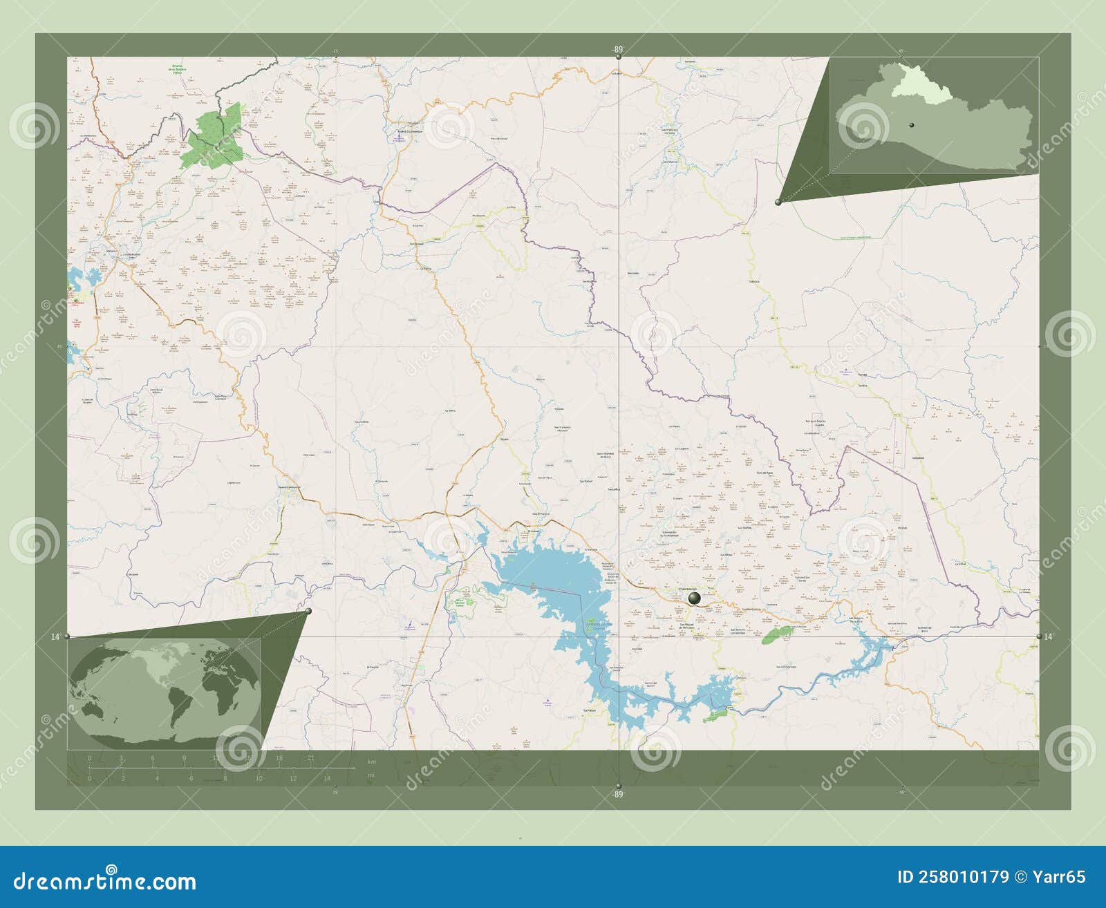 Chalatenango, El Salvador. OSM. Capital Stock Illustration