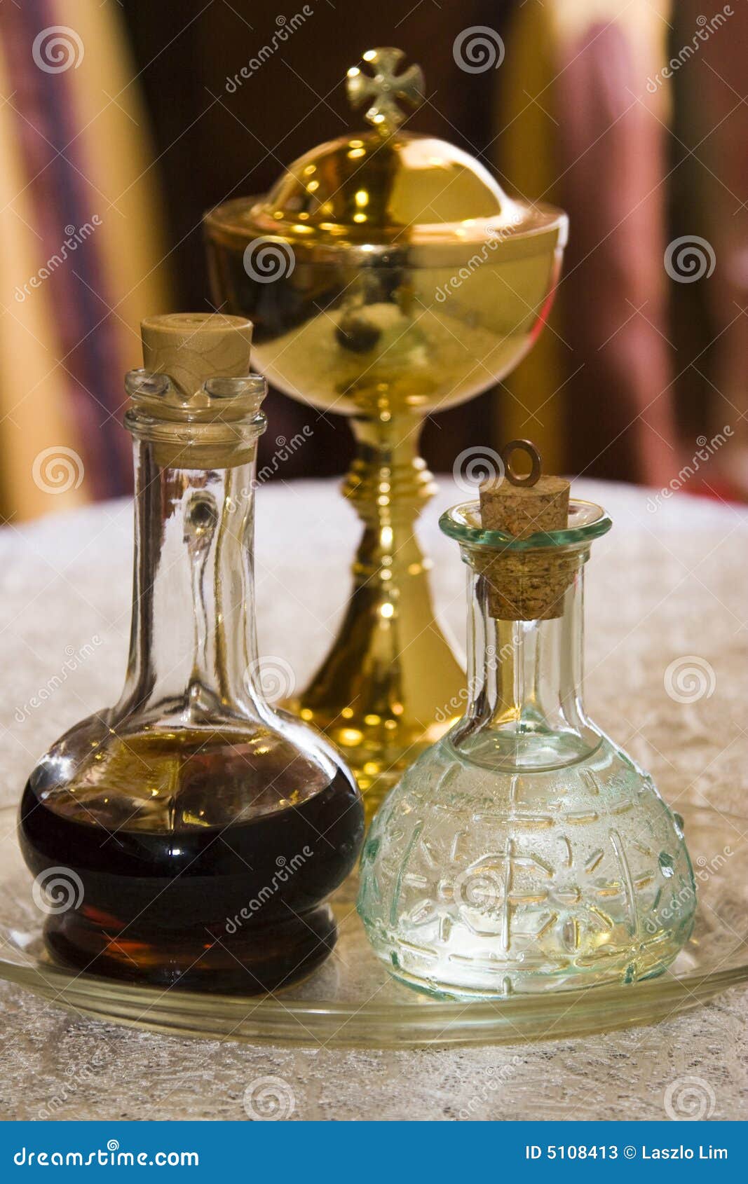 Chalice Of Wine, Passover Bread, Thorns As Jesus Last Supper And