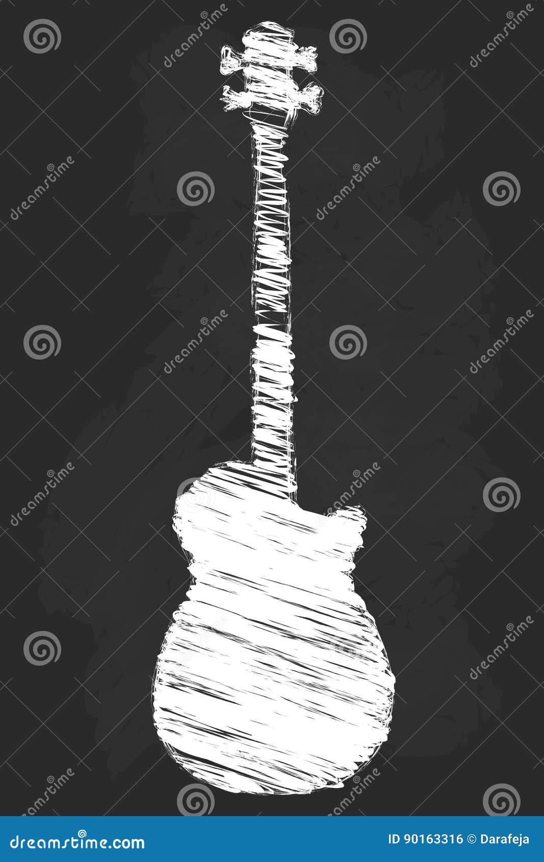 Chalk Art Bass Guitar Illustration Stock Illustration Illustration of