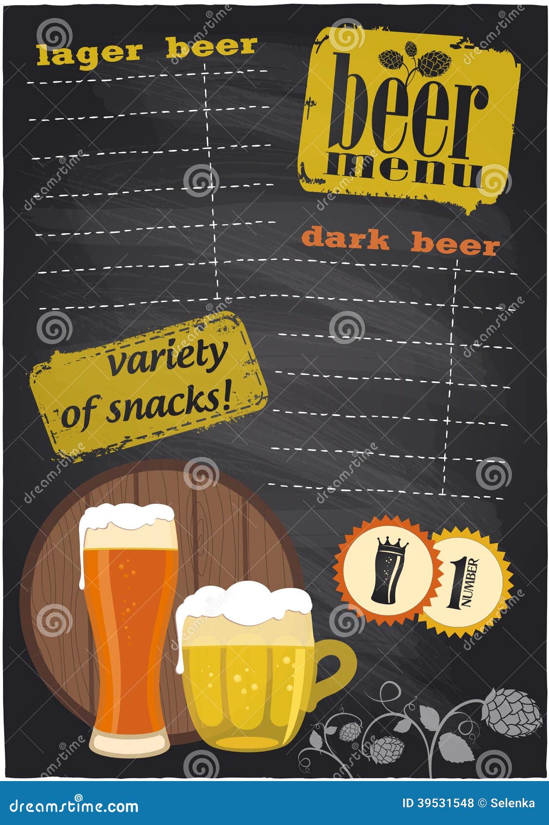 Chalk beer menu. stock vector. Illustration of festival 39531548