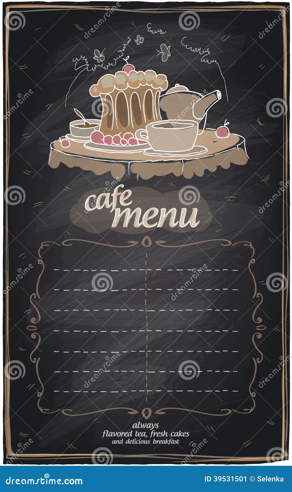 chalk cafe menu cake chalkboard place text 39531501