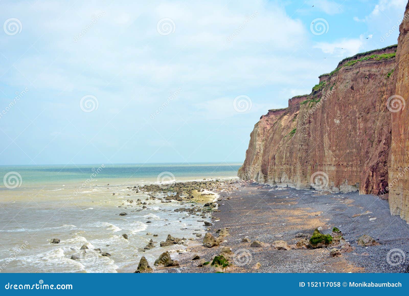 Chalk Cliffs and Sea Horizon Landscape View in Departement Seine ...