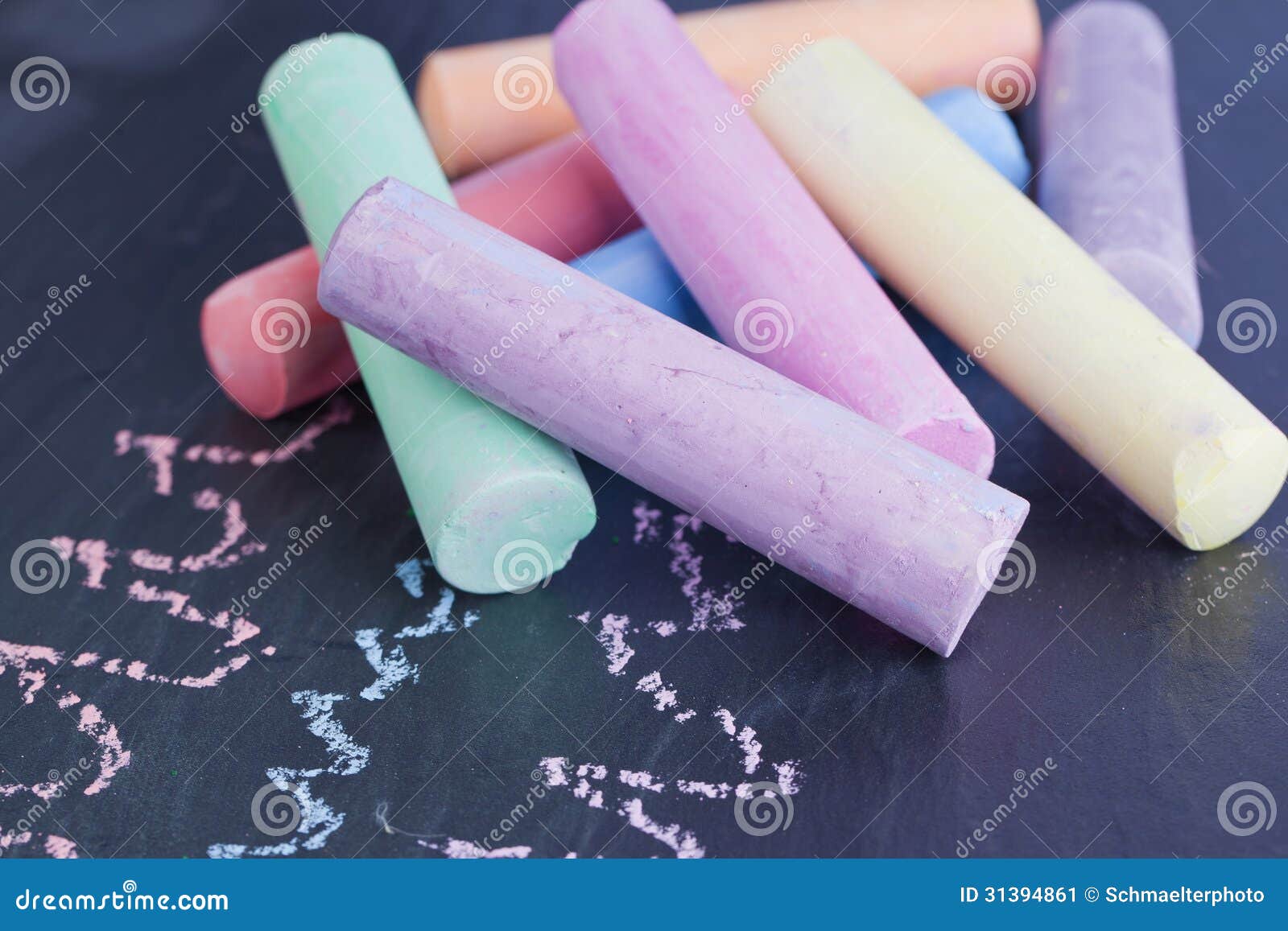 Chalk Drawing on a Blackboard Stock Image Image of creative, craft