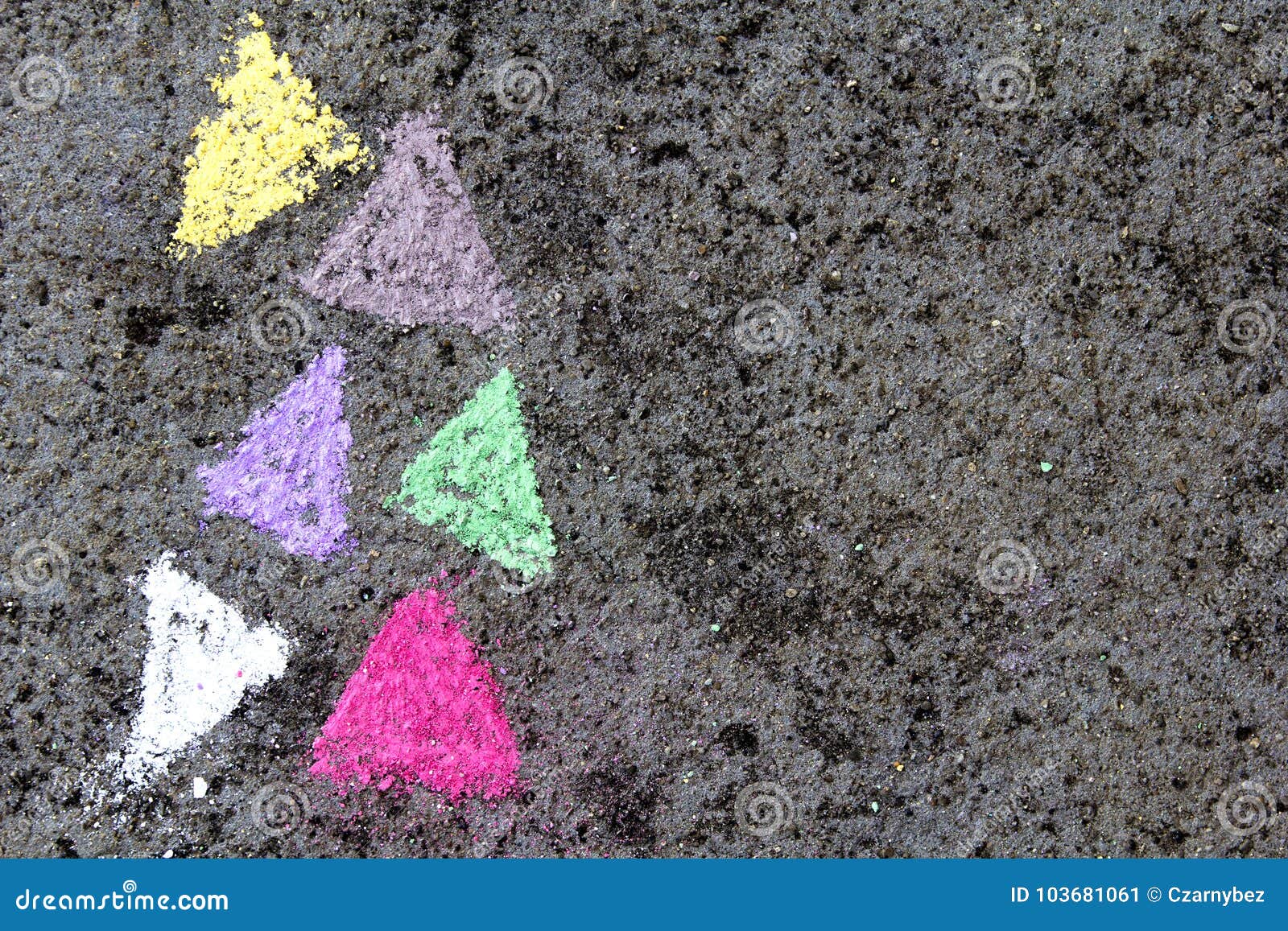 Chalk Drawing Colorful Triangles Stock Image Image of kids, math 103681061