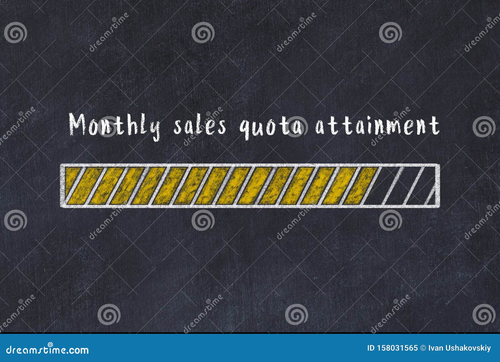 Chalk Drawing of Loading Progress Bar with Inscription Monthly Sales