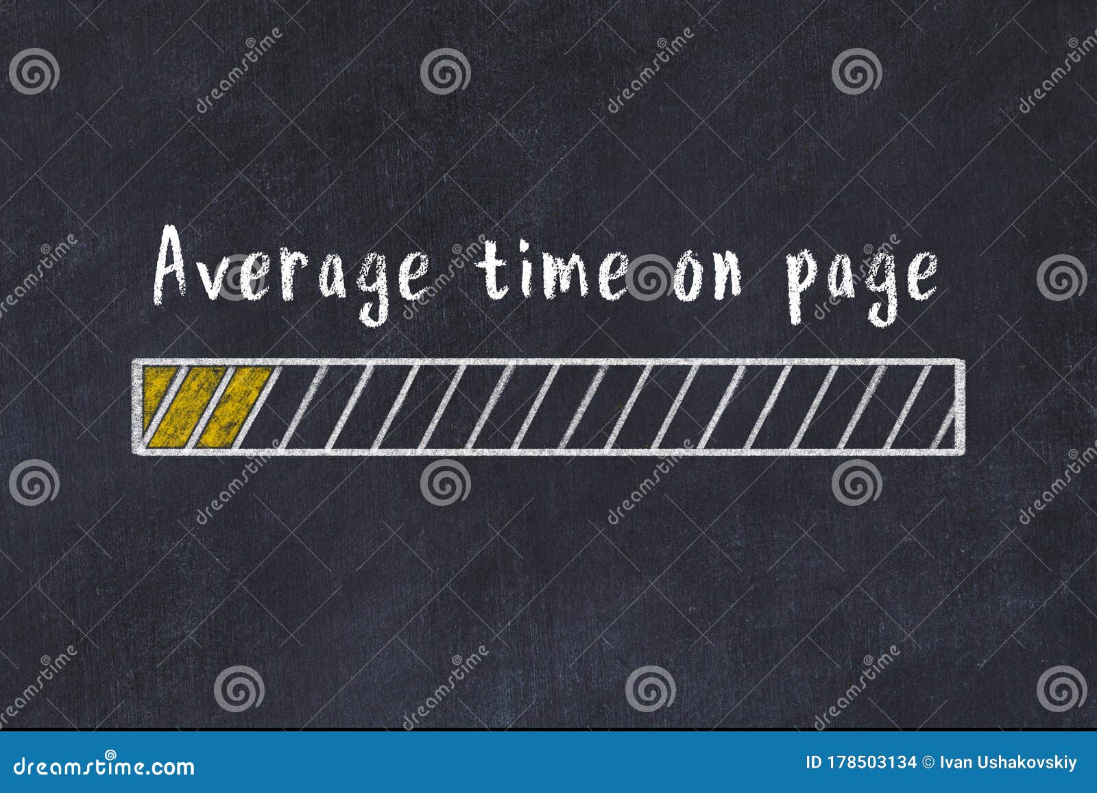 Chalk Drawing of Progress Bar at the Beginning. Evaluating of KPI