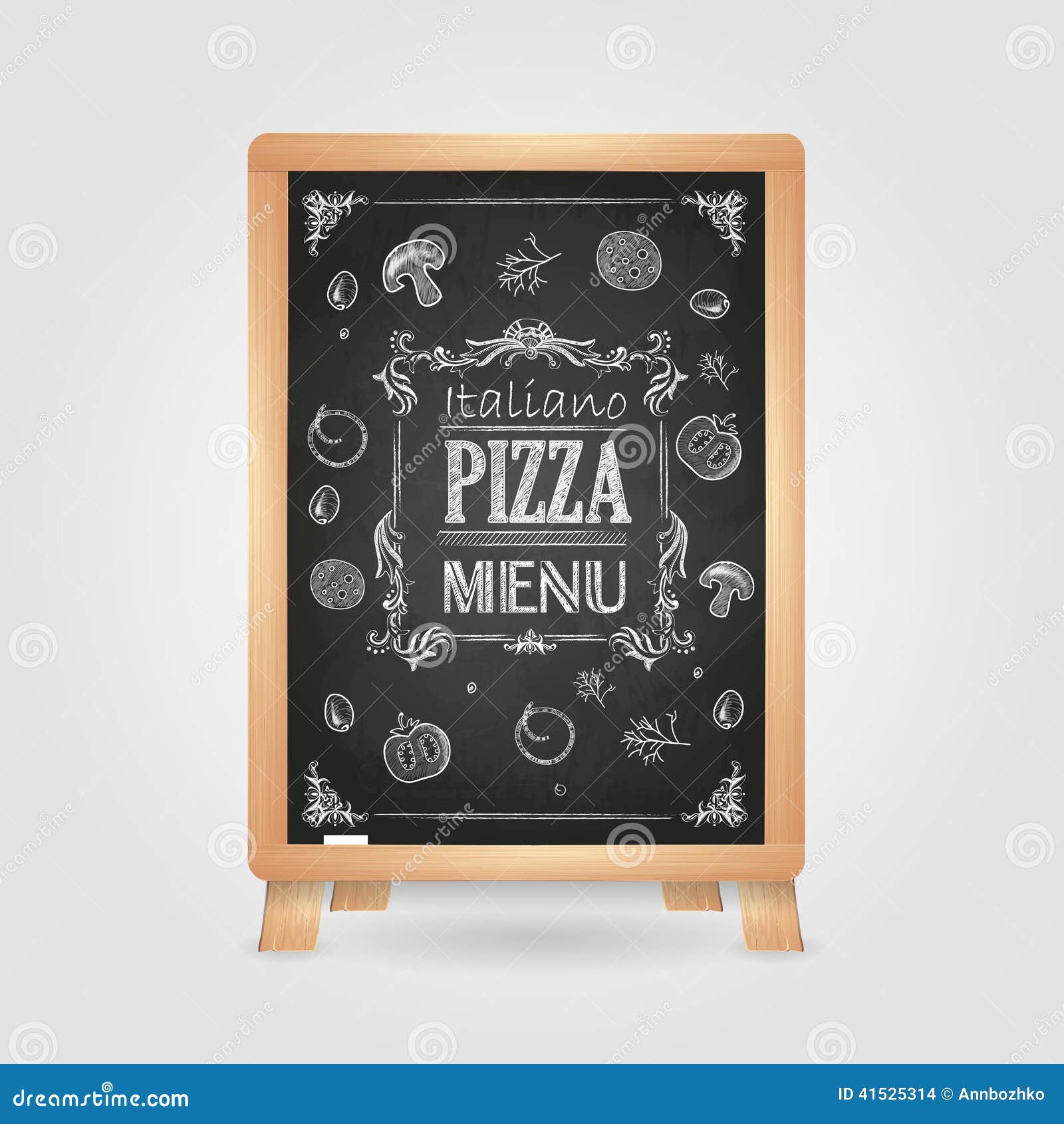 chalk drawings. pizza