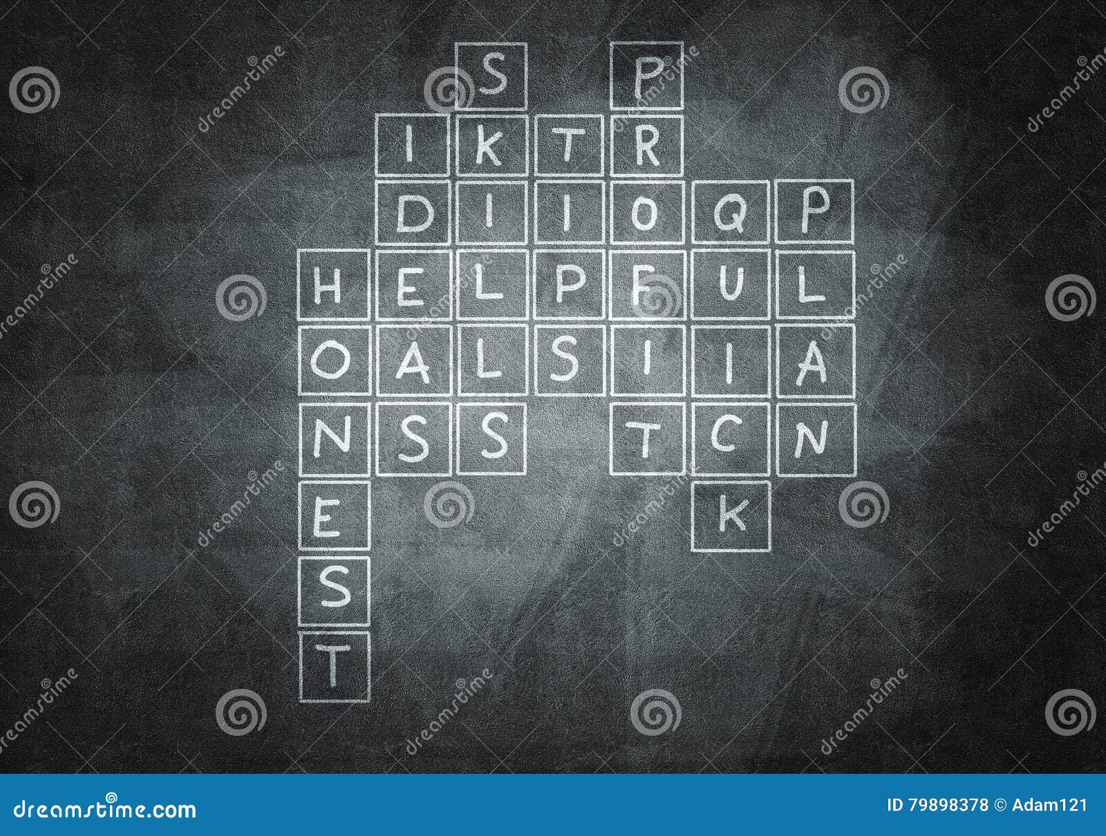 Chalk drawn crossword stock photo. Image of information 79898378
