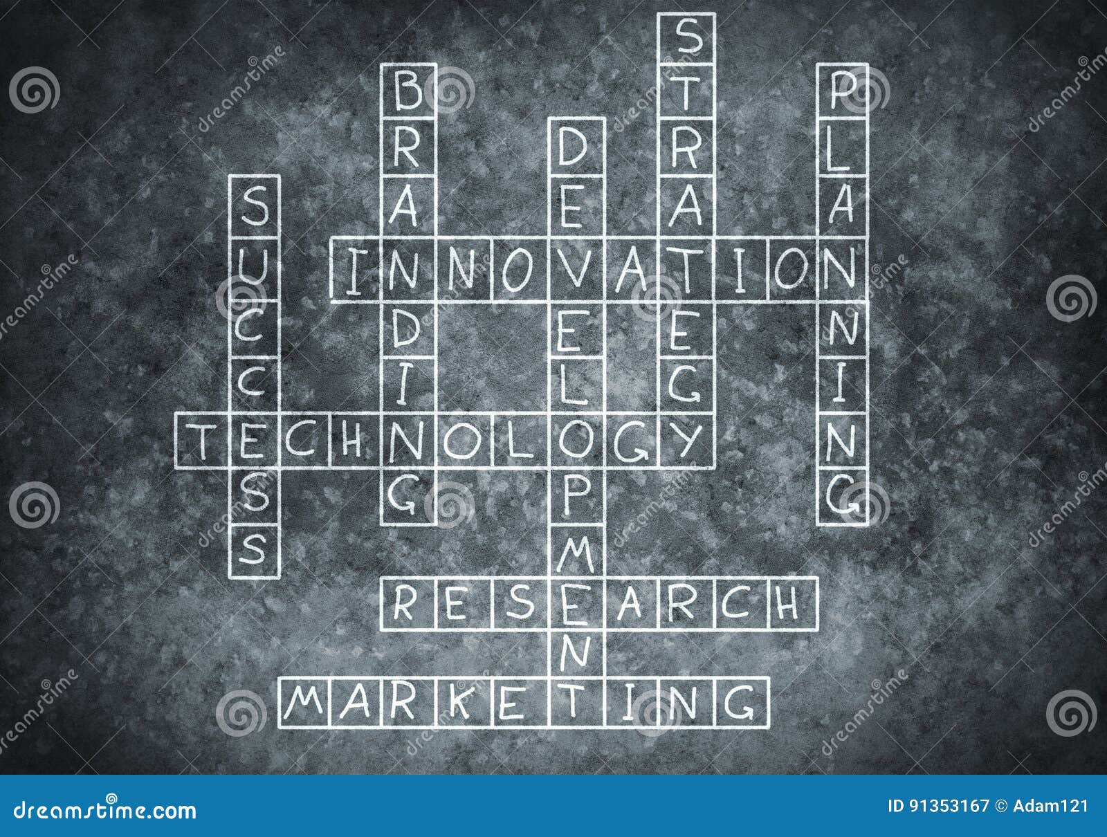 Chalk drawn crossword stock image. Image of information 91353167