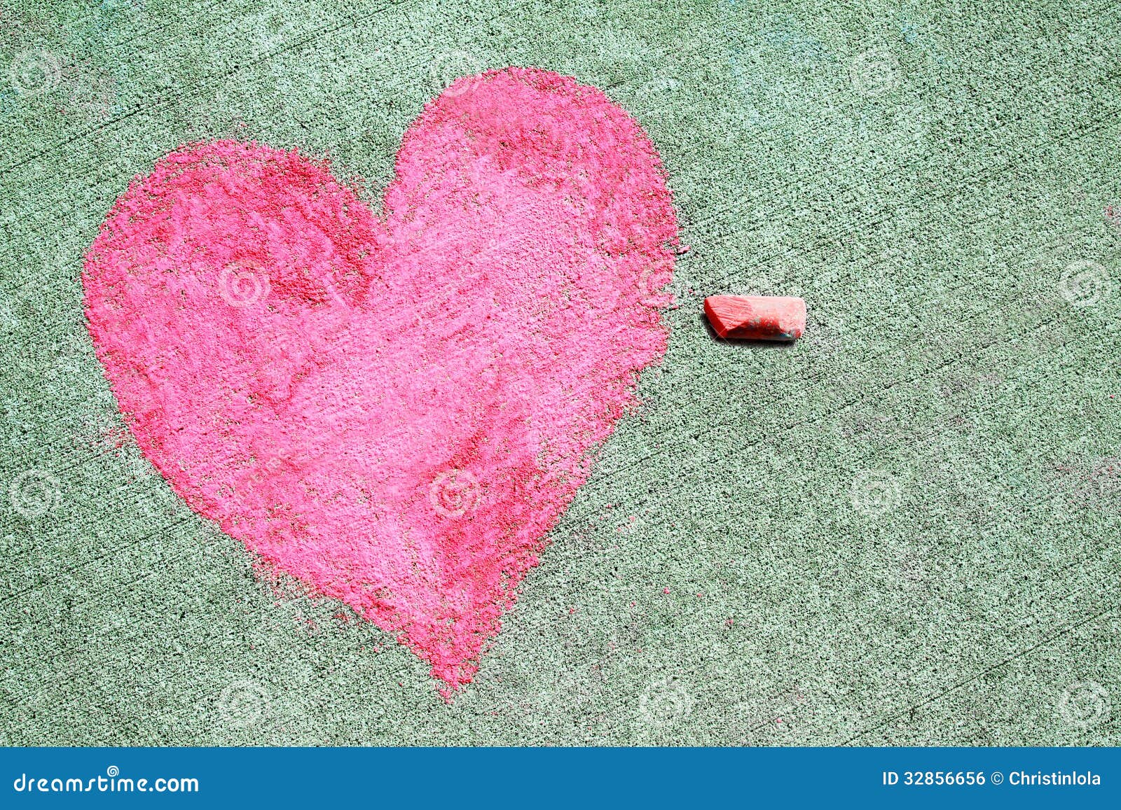 chalk heart pink symbol drawn sidewalk outside 32856656