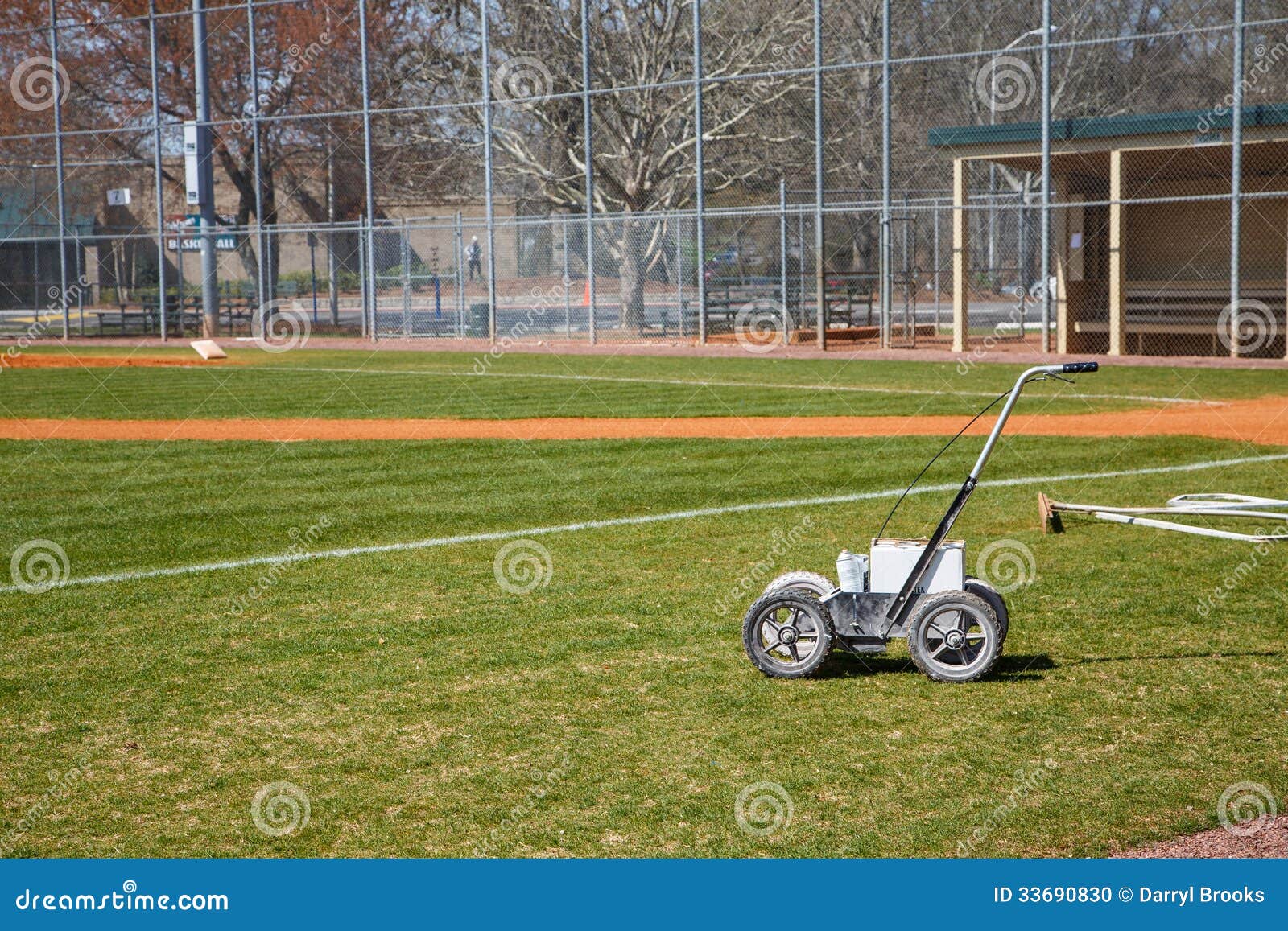 Chalk LIne Machine on Baseball Field Stock Photo - Image of machine
