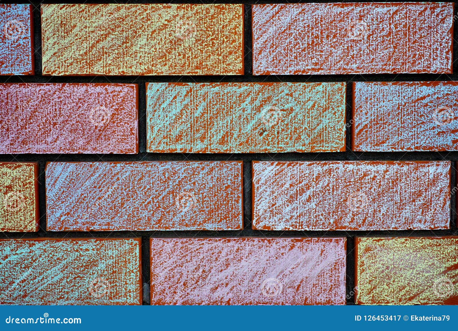 Chalk painted wall bricks. stock image. Image of pattern 126453417