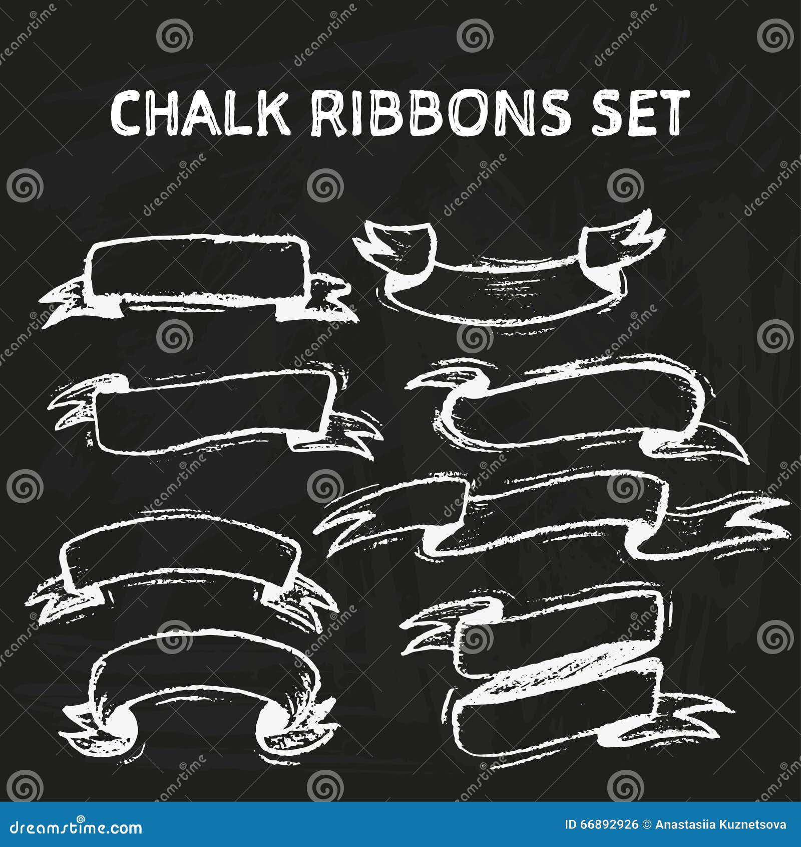 Chalk ribbons set. stock vector. Illustration of retro 66892926