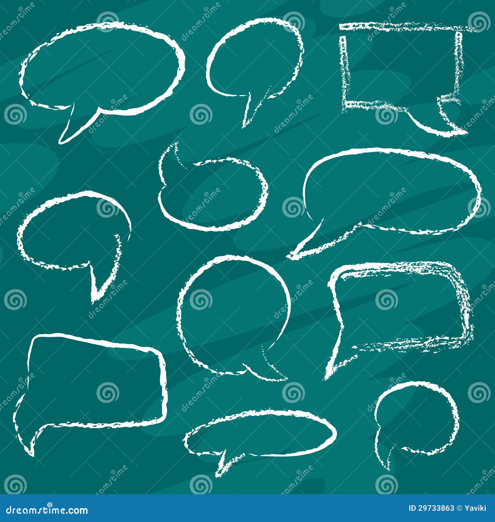 Chalk speech bubbles stock vector. Illustration of design 29733863