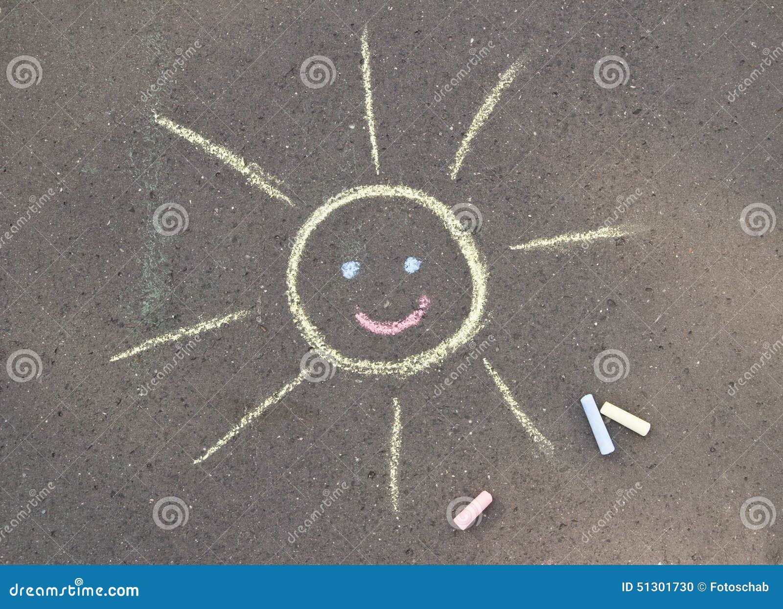 Chalk sun stock photo. Image of asphalt, painting, primitive 51301730