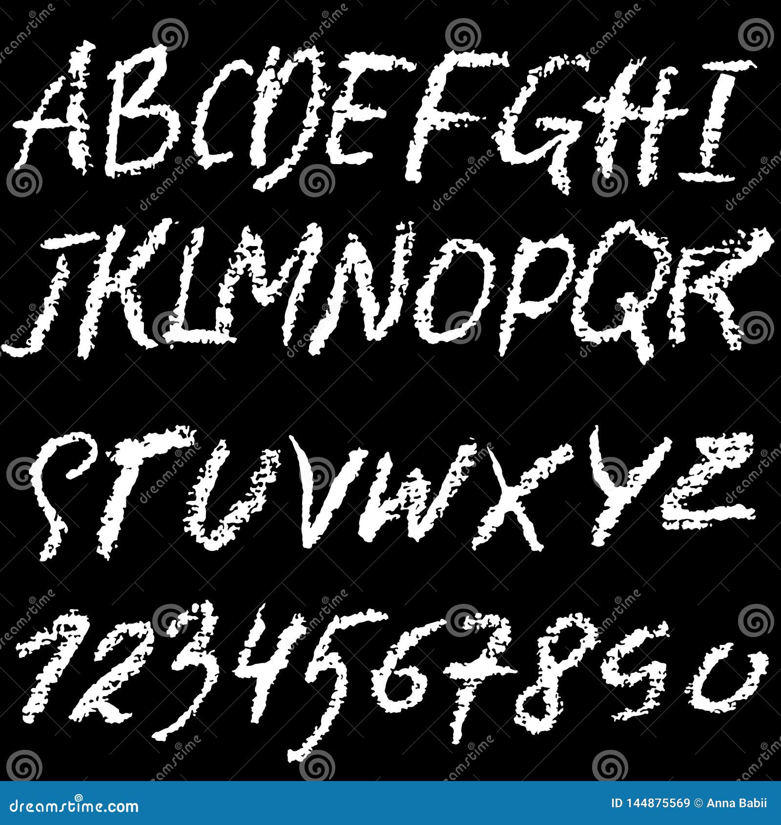 Chalk Textured Font. Grunge Script on Chalkboard. Vector Calligraphy