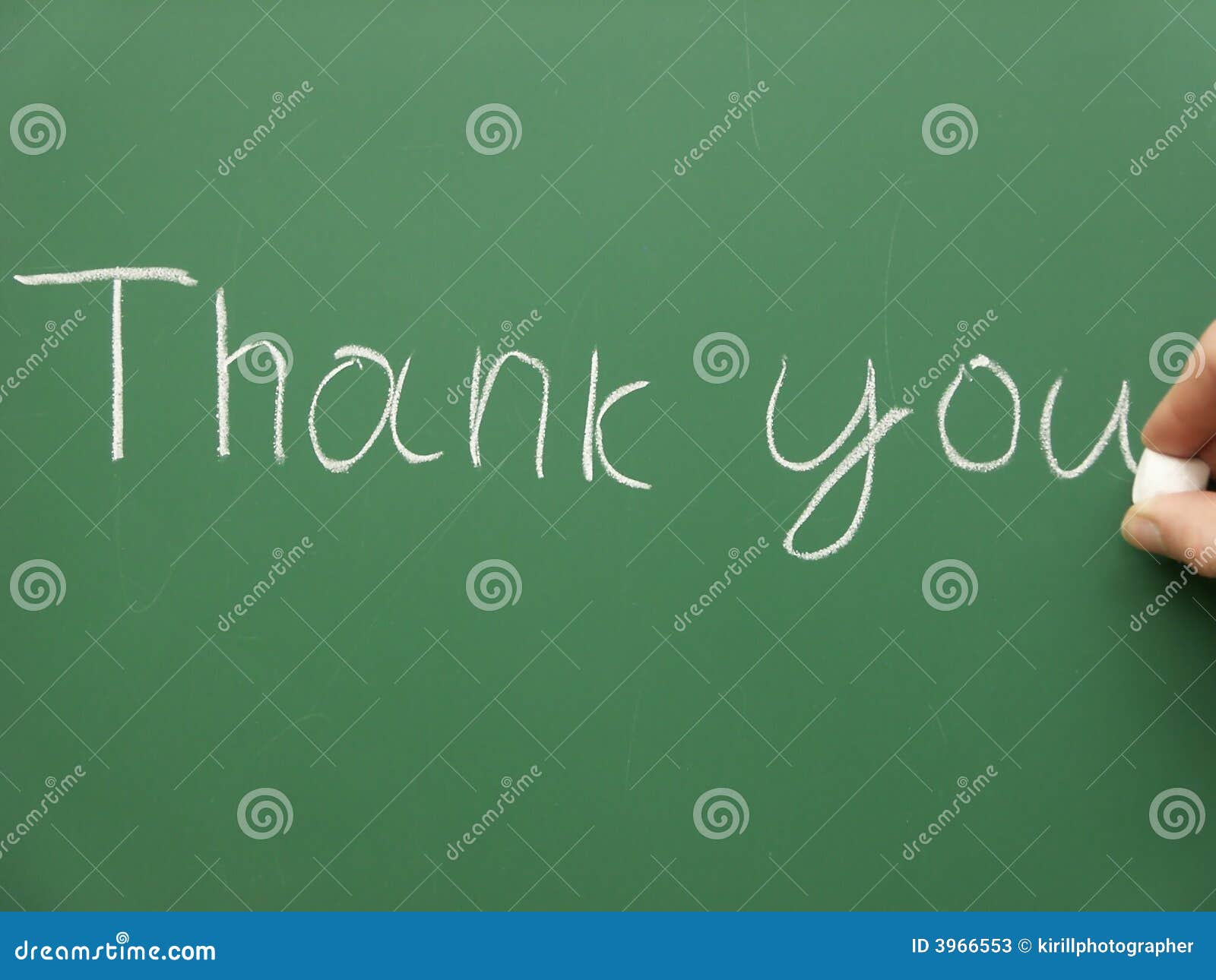 Chalk Thank You on Green stock image. Image of green, sign 3966553