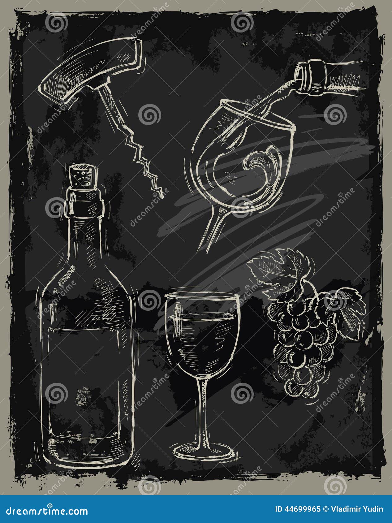 Chalk wine stock vector. Illustration of quality, classic 44699965