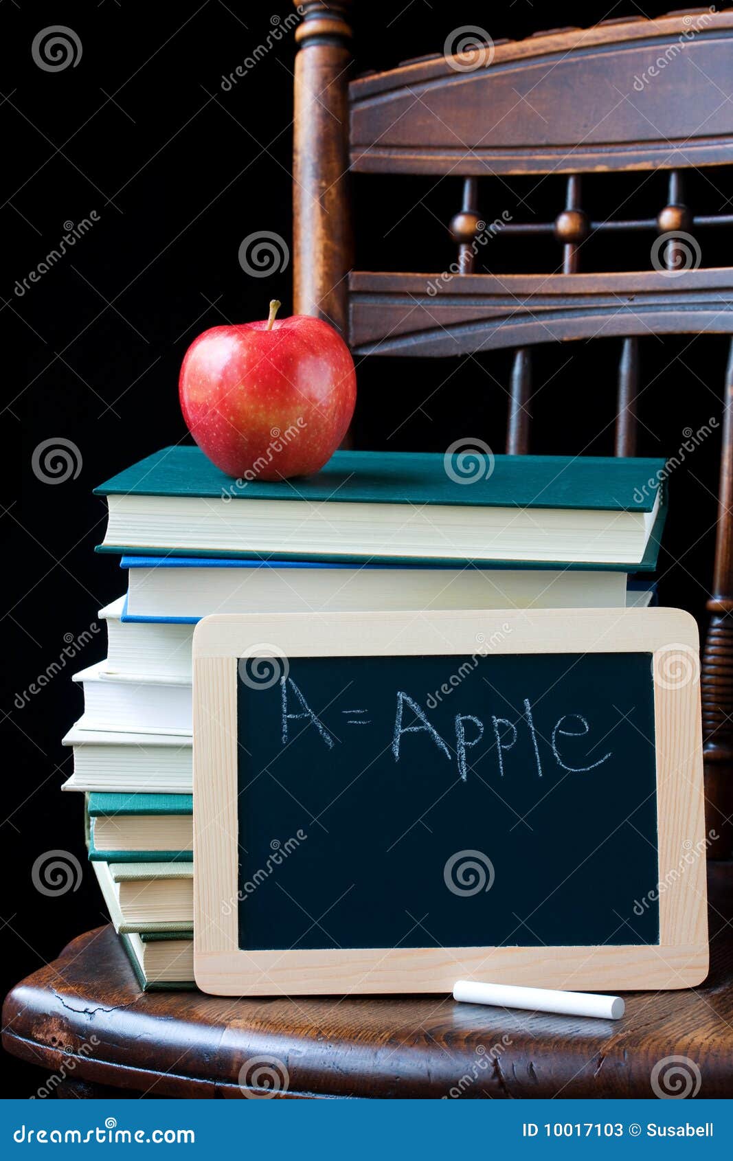 Chalkboard and books stock image. Image of back, teach 10017103