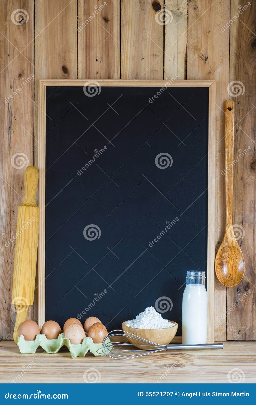 Chalkboard with Copy Space and Pastry Ingredients Stock Image Image