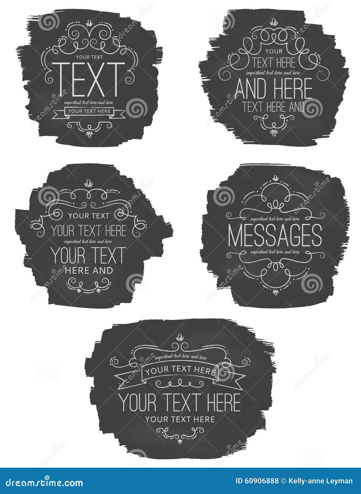 Chalkboard Flourish Labels stock vector. Illustration of classic 60906888