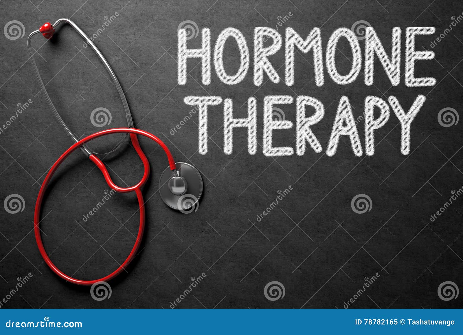 chalkboard with hormone therapy concept. 3d .