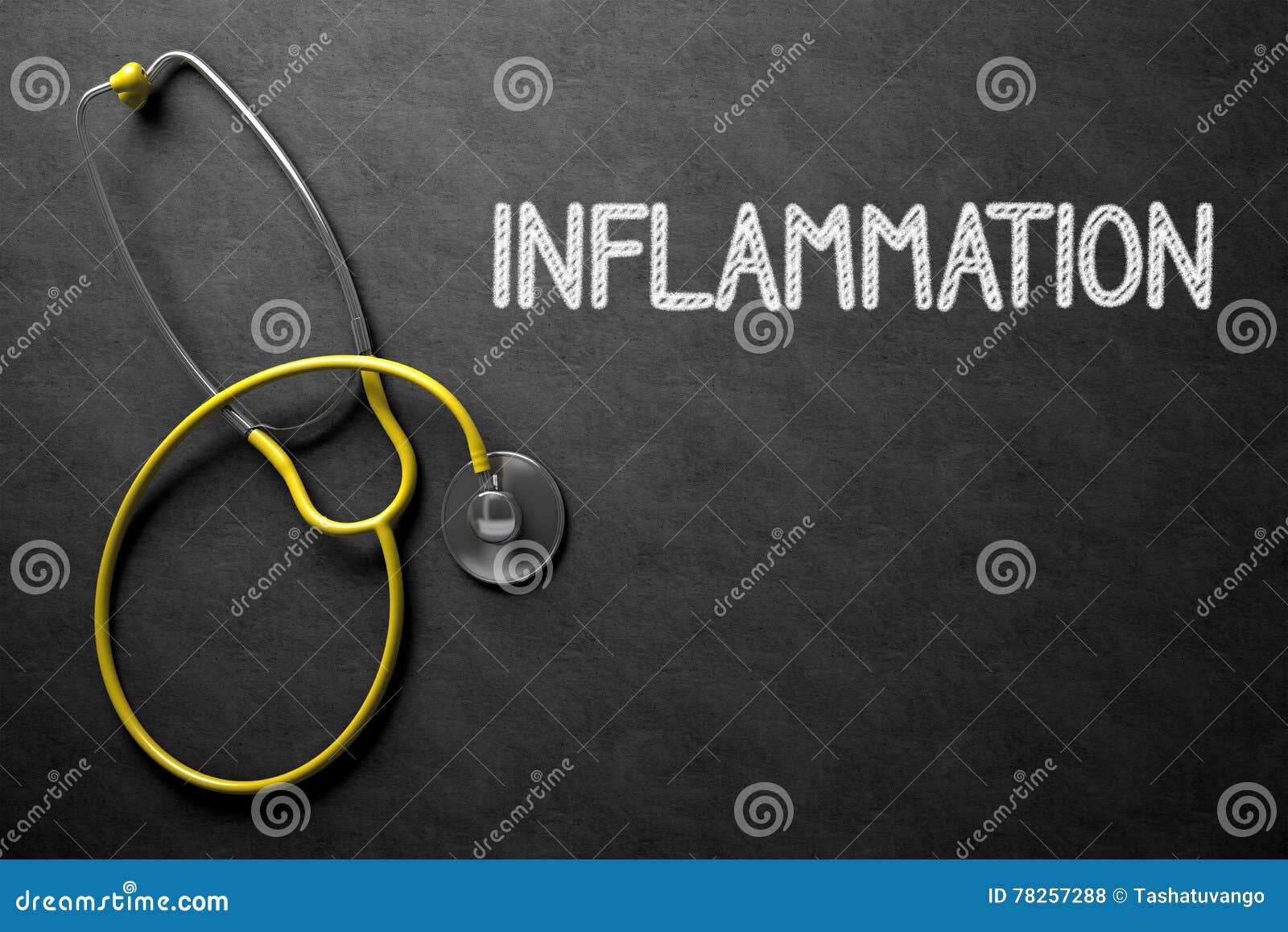 chalkboard with inflammation. 3d .