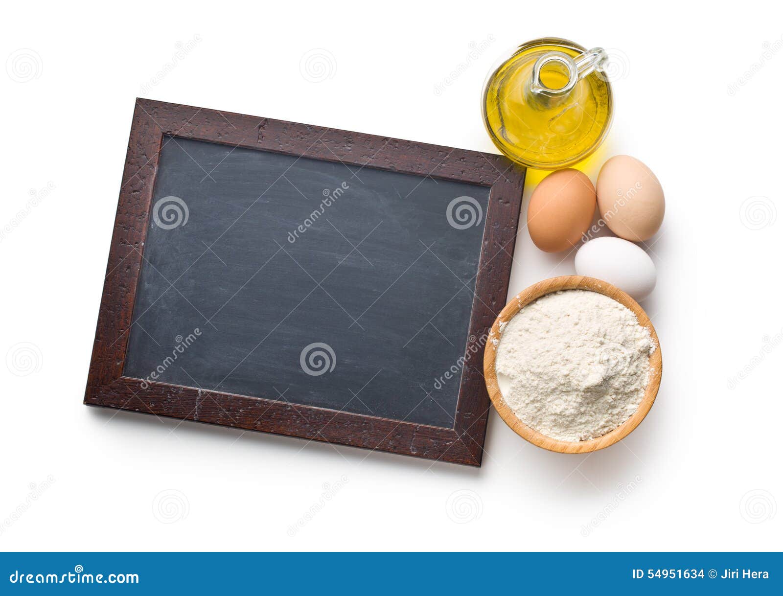 Chalkboard and Ingredients for Preparing Pasta Stock Photo Image of