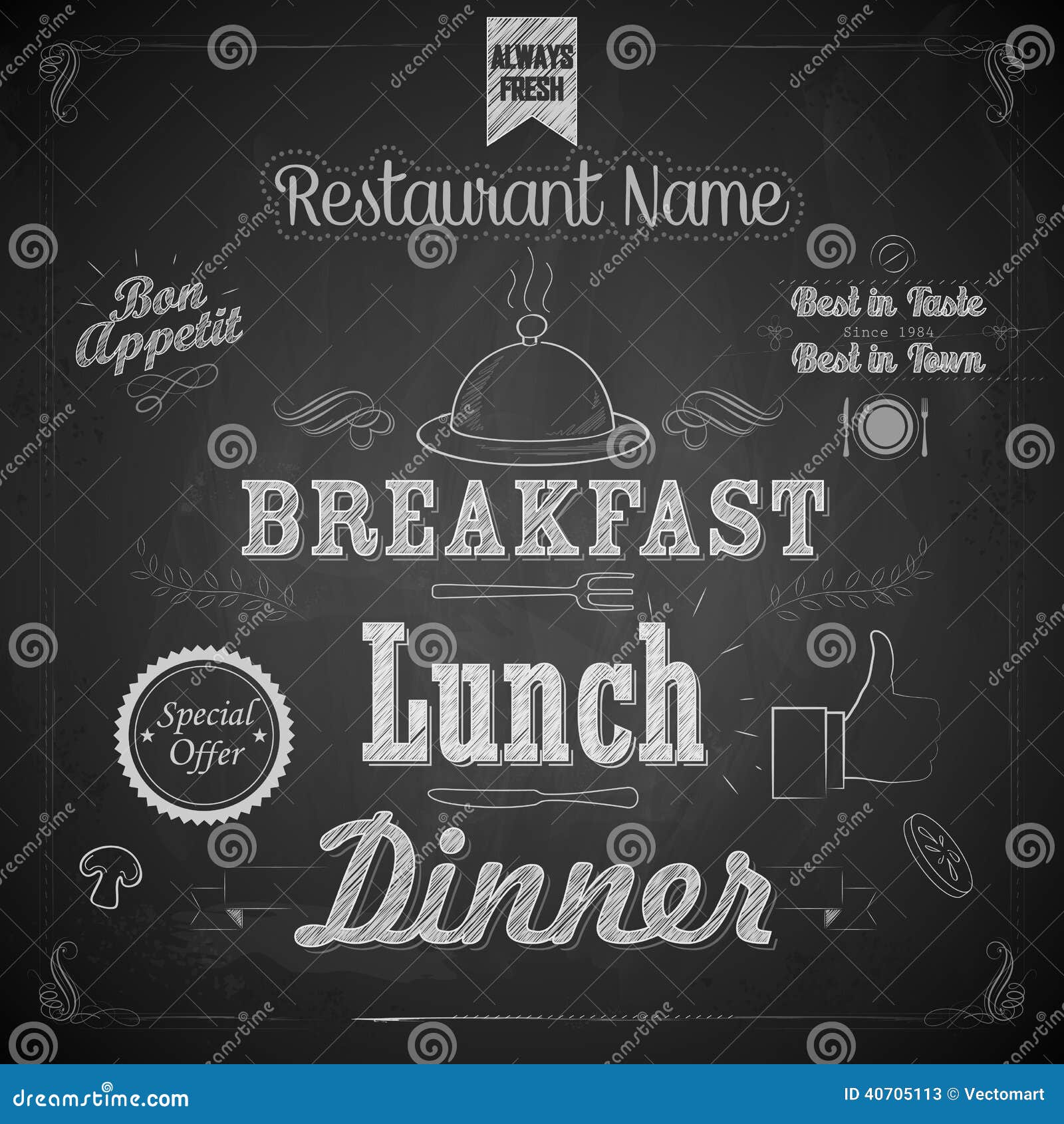 Chalkboard Menu stock vector. Illustration of chalkboard 40705113