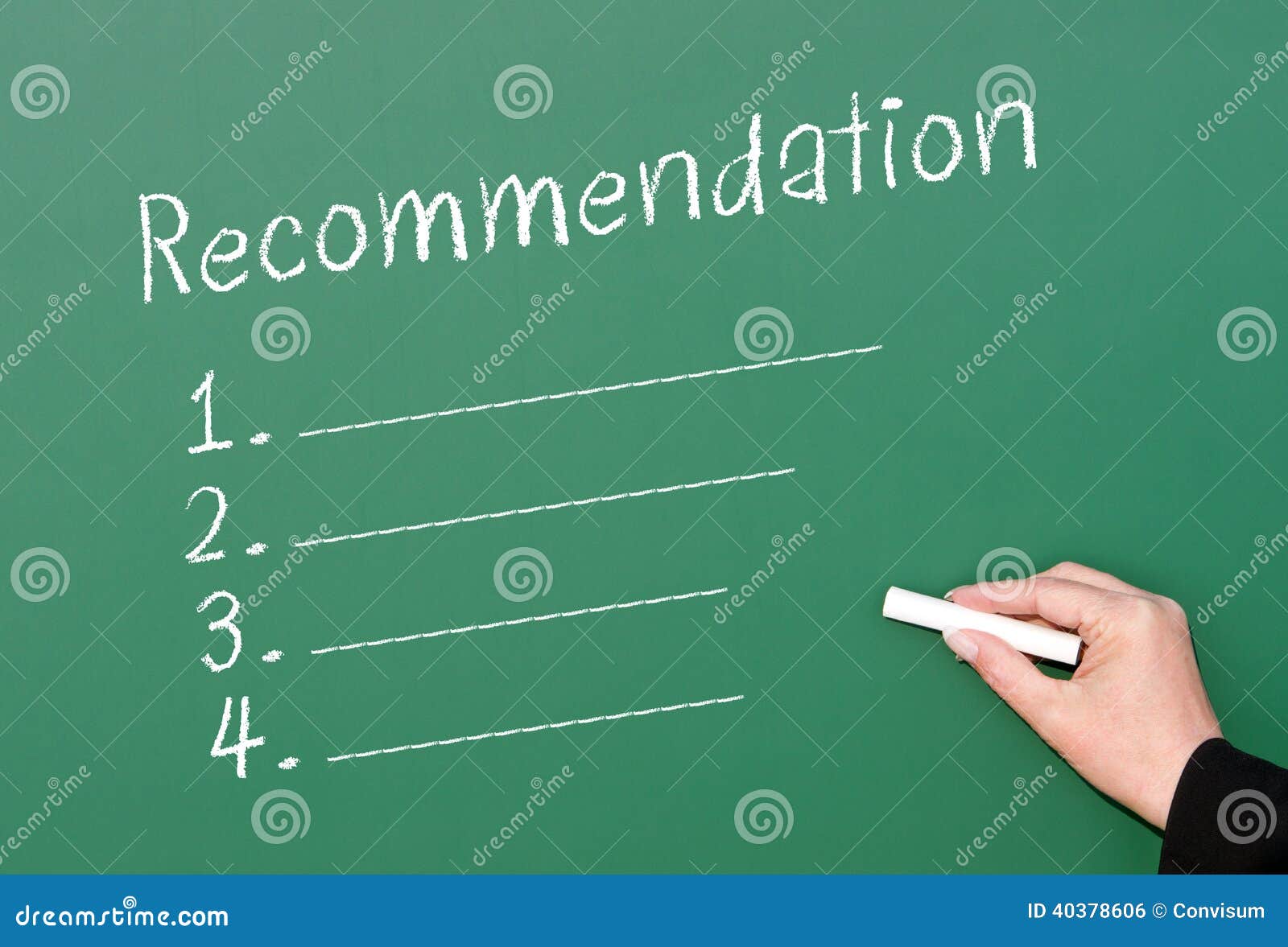 chalkboard recommendation checklist