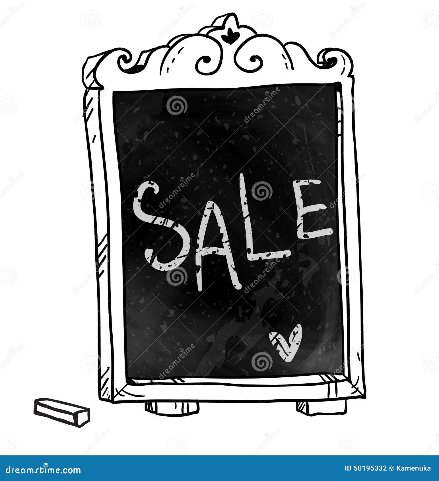 Chalkboard. Sale Announcement Stock Vector Illustration of doodle