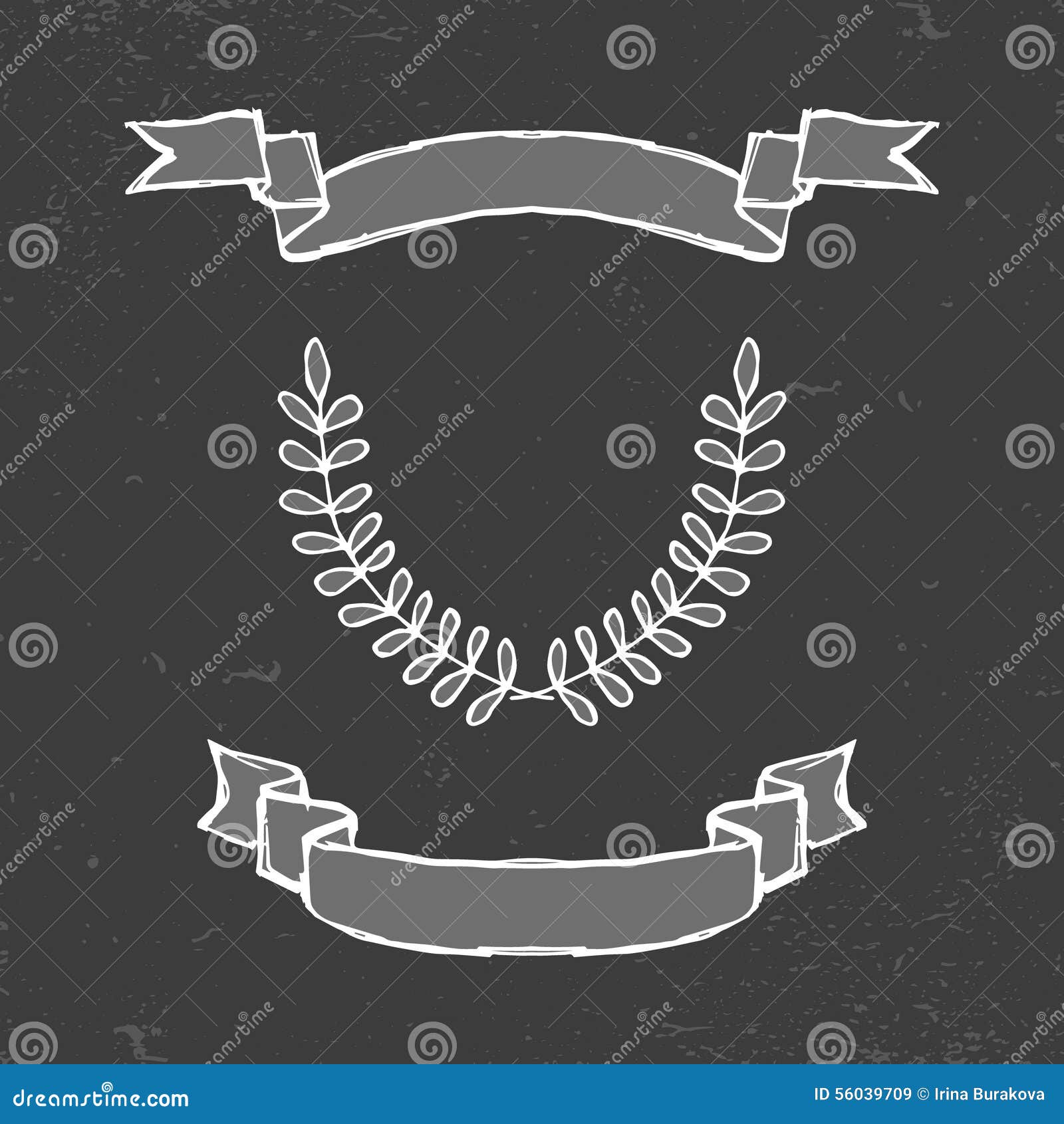 Chalkboard Style Ribbons stock vector. Illustration of blackboard