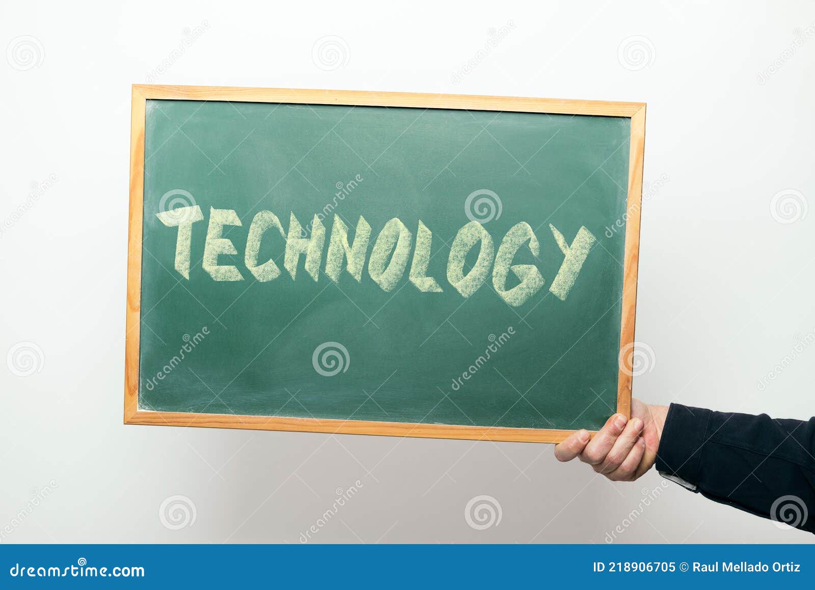 Chalkboard with TECHNOLOGY Handwritten in Chalk Stock Image Image of text, hand 218906705