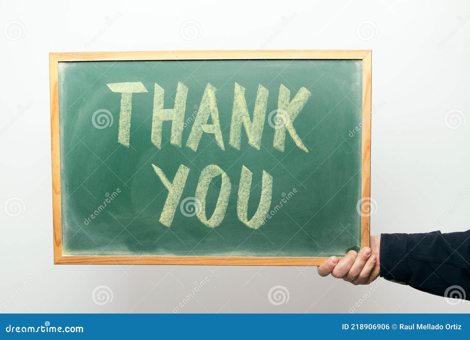 Chalkboard with THANK YOU Handwritten in Chalk Stock Photo - Image of