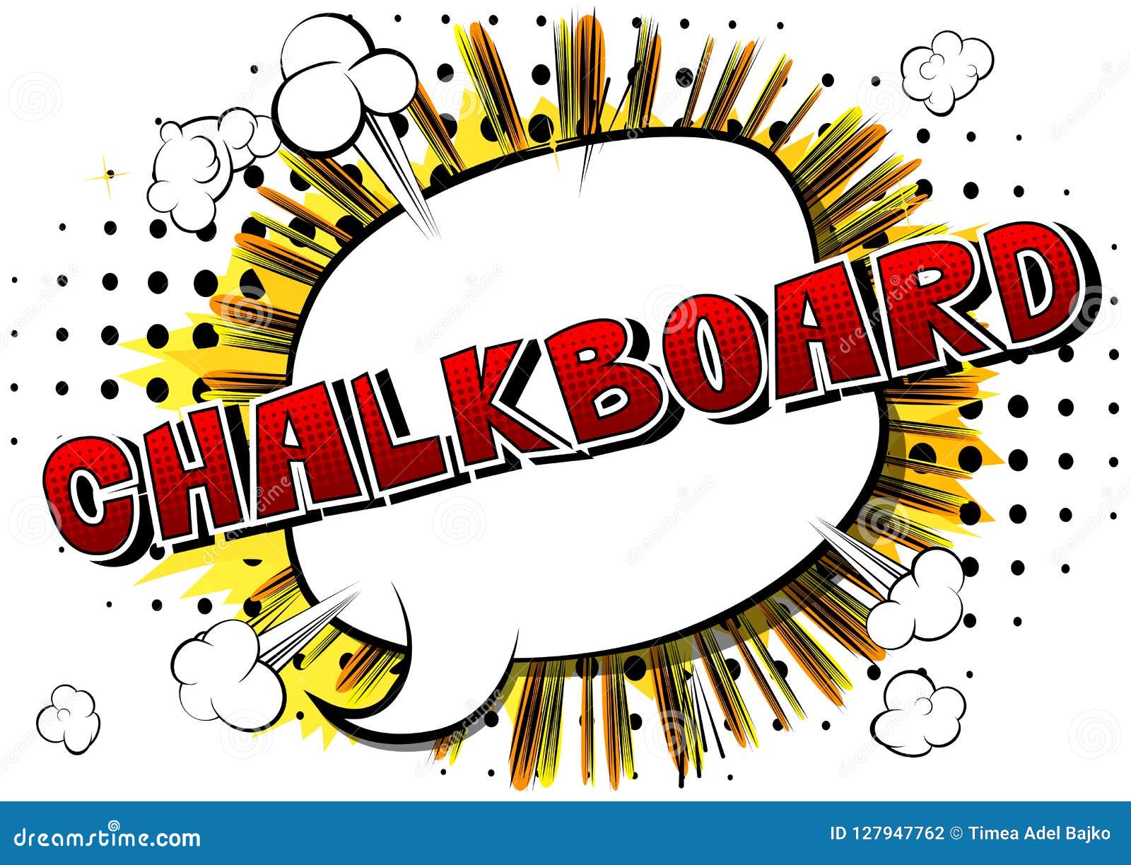 Chalkboard Vector Illustrated Comic Book Style Phrase. Stock