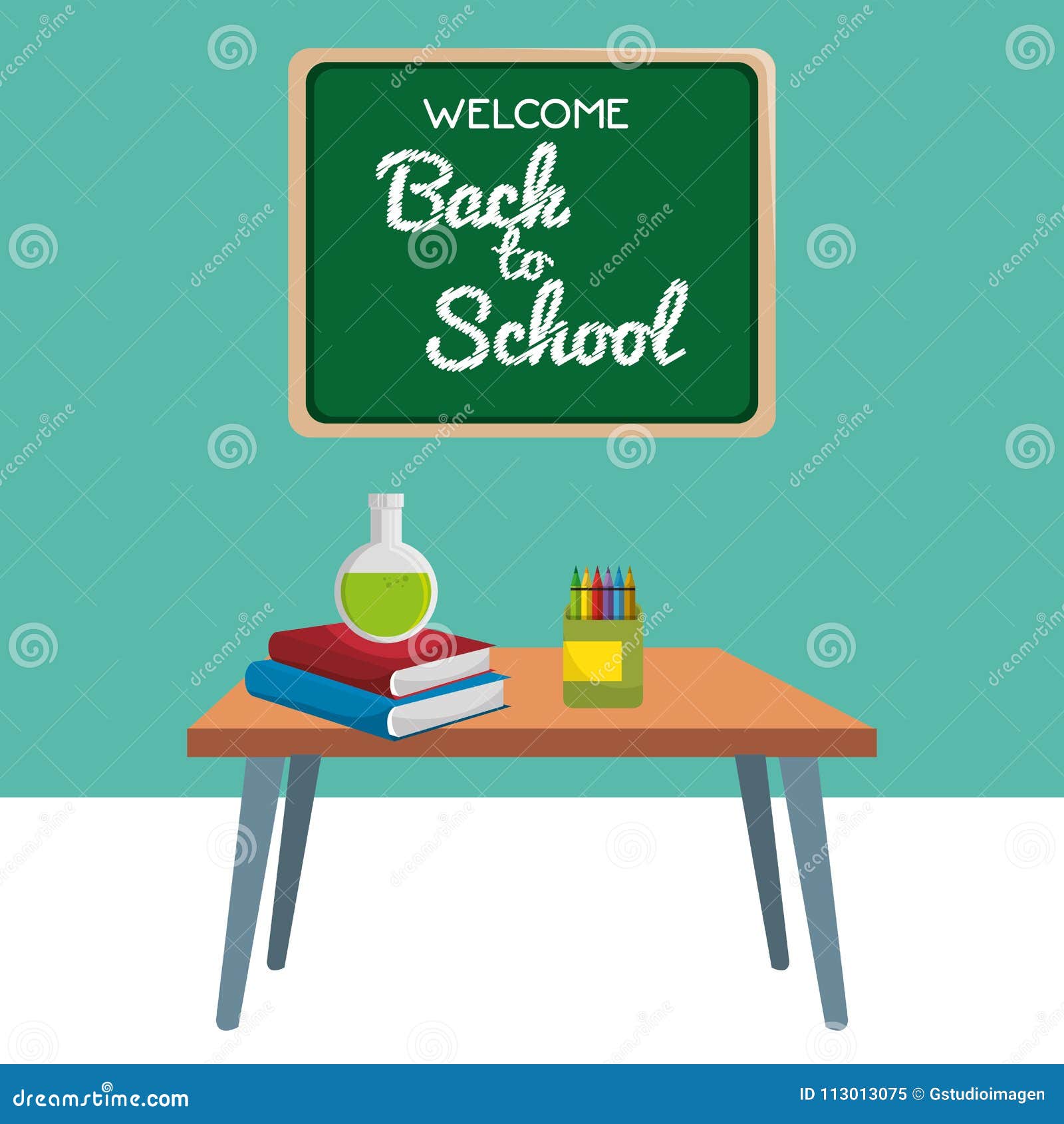 Chalkboard With Welcome Back To School Message Stock Vector Chalkboard With Welcome Back To School Message Stock Vector