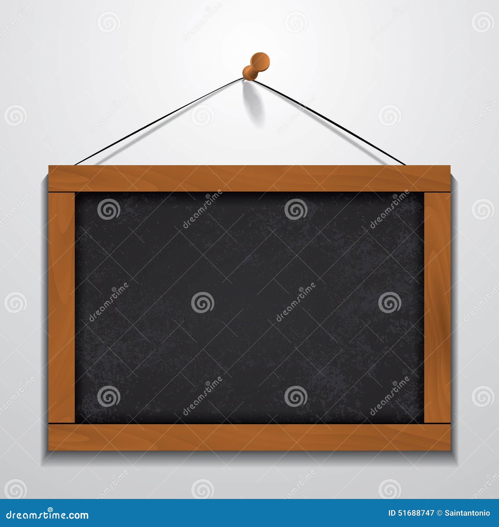 Chalkboard Wood Frame Hanging on Wall Stock Vector Illustration of retro, object 51688747
