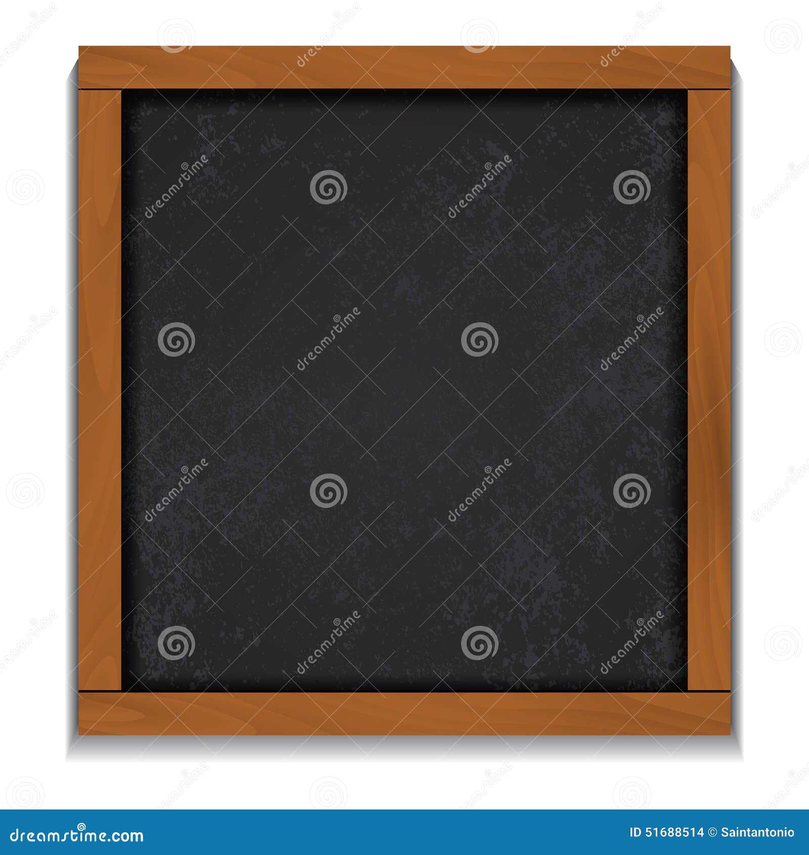 Chalkboard Wood Frame on White Background Stock Vector - Illustration
