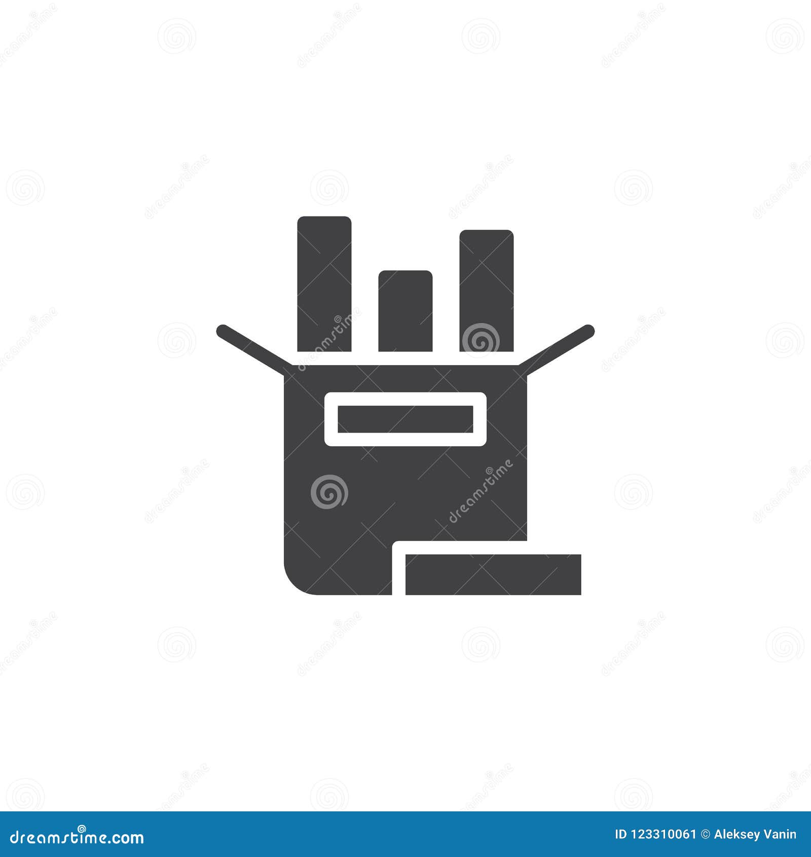 Chalks box vector icon stock vector. Illustration of filled 123310061