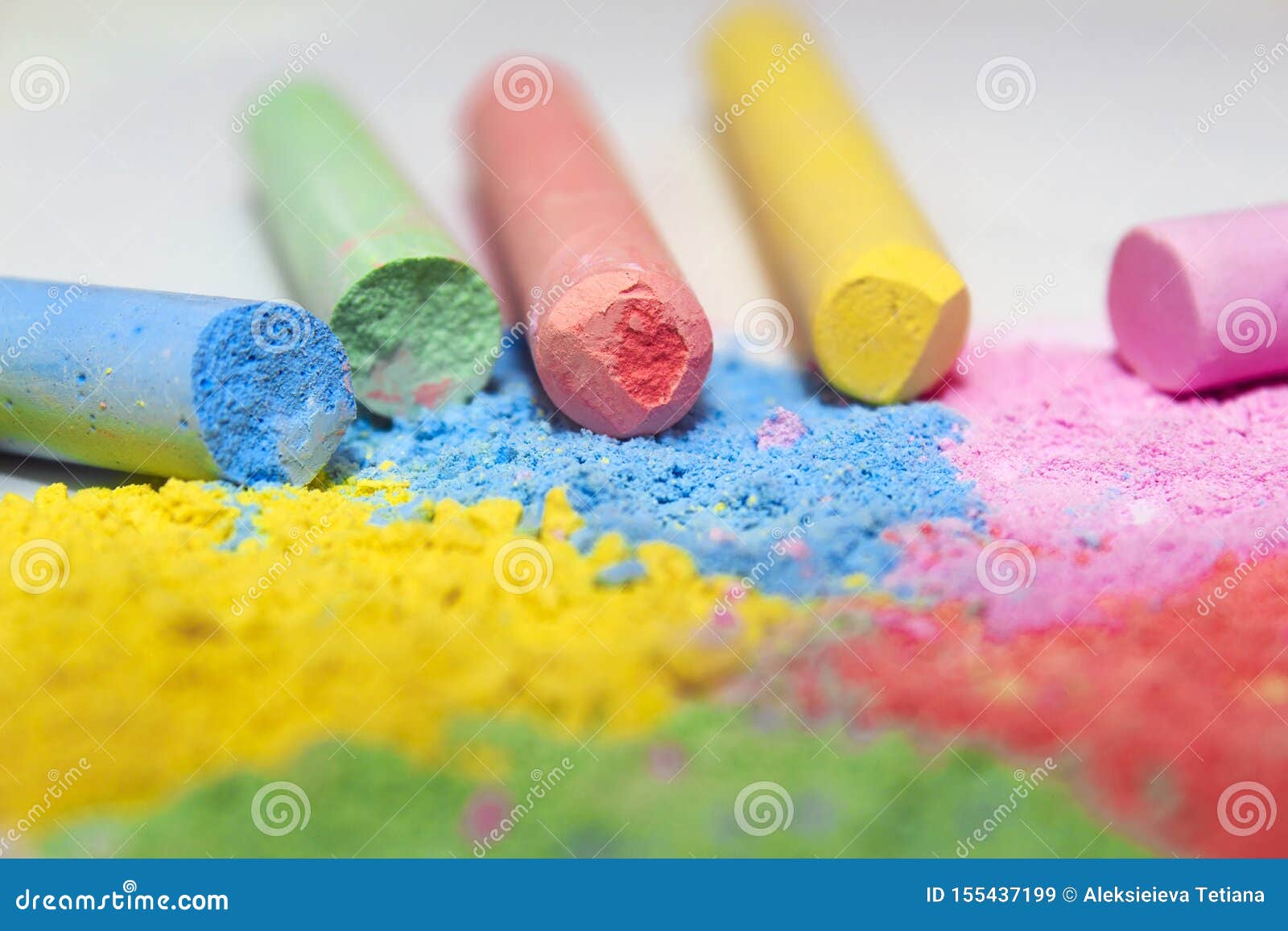 Chalks in a Variety of Colors on White Background, Chalk Powder. Stock  Image - Image of colorful, chalkboard: 155437199