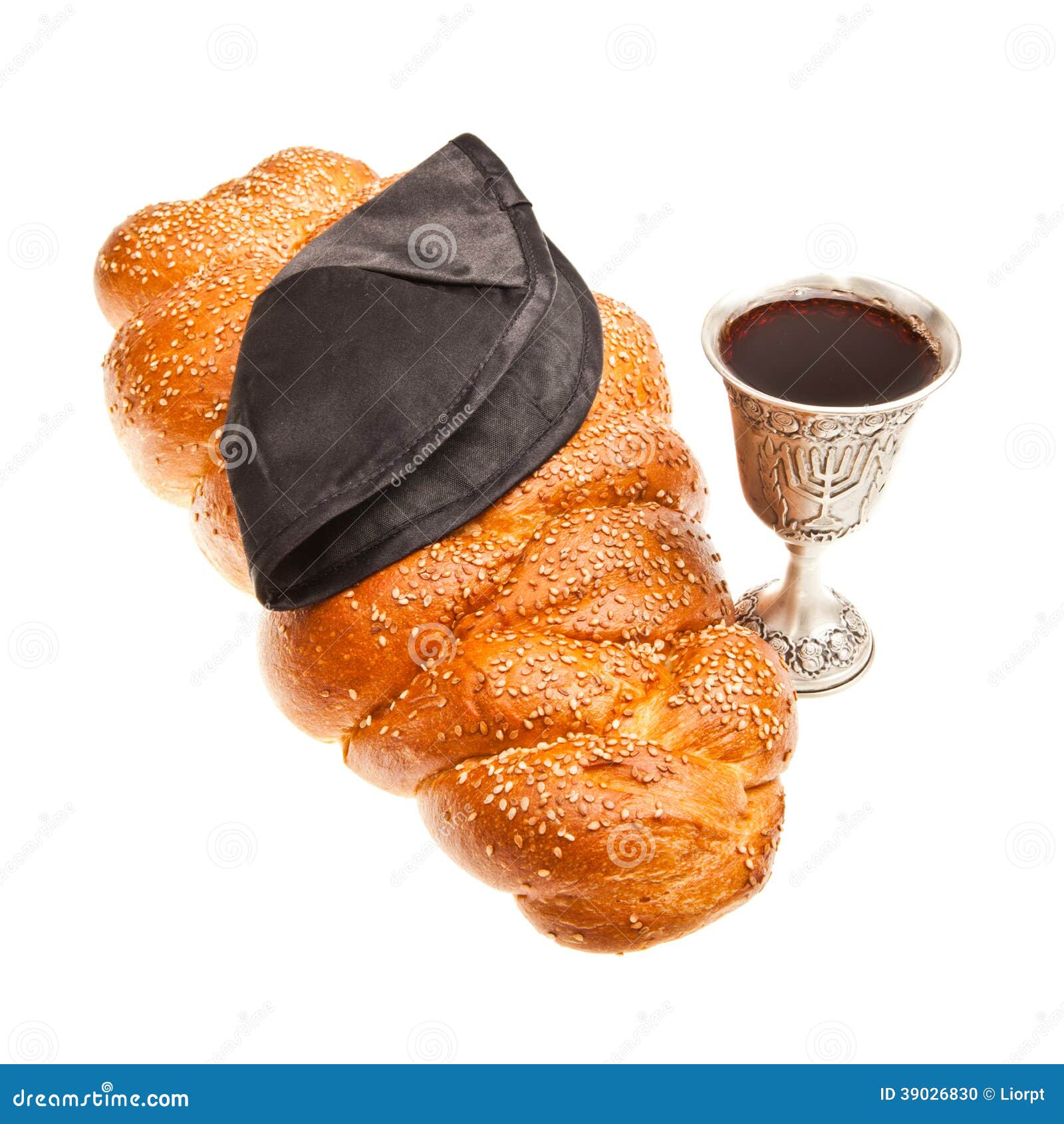 Challah Kiddush Cup and Yarmulke Stock Photo Image of judaism, kosher