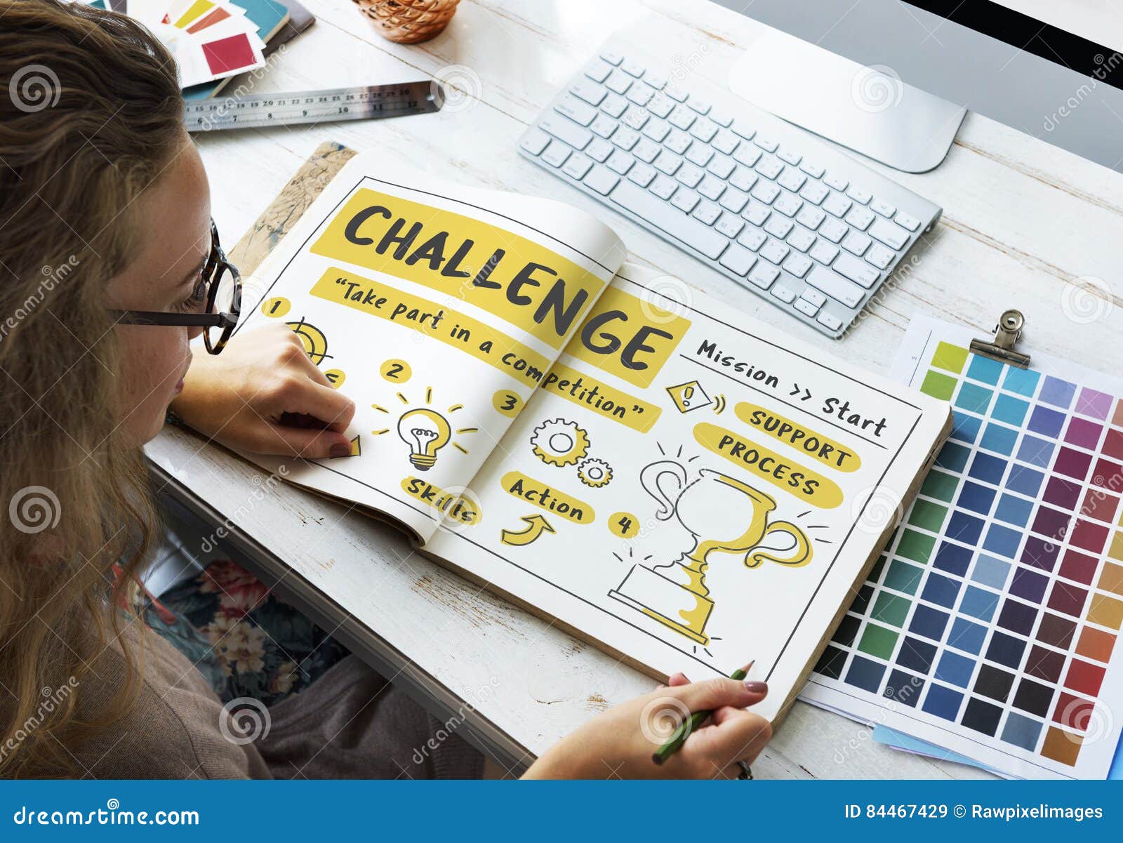 Challenge Goal Target Trial Skill Test Trophy Concept Stock Image