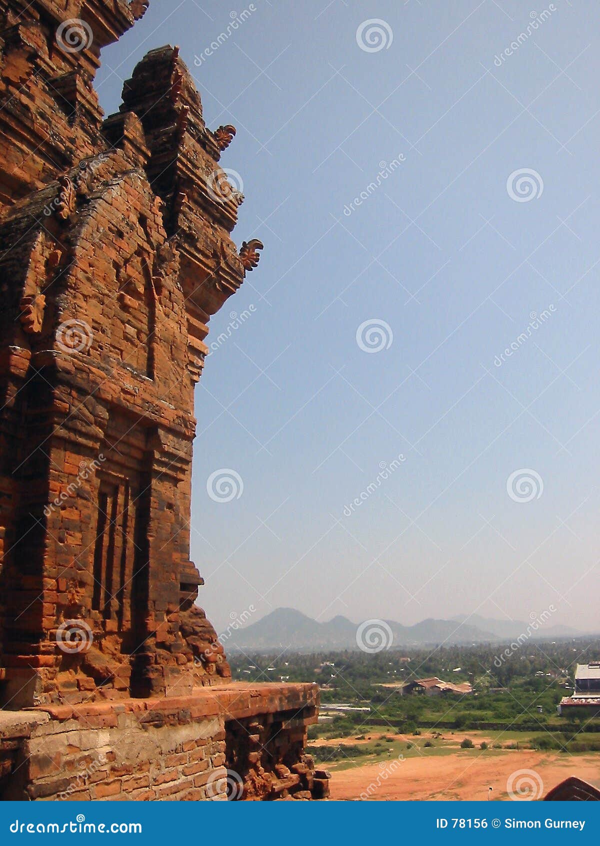 cham tower blue sky vietnam