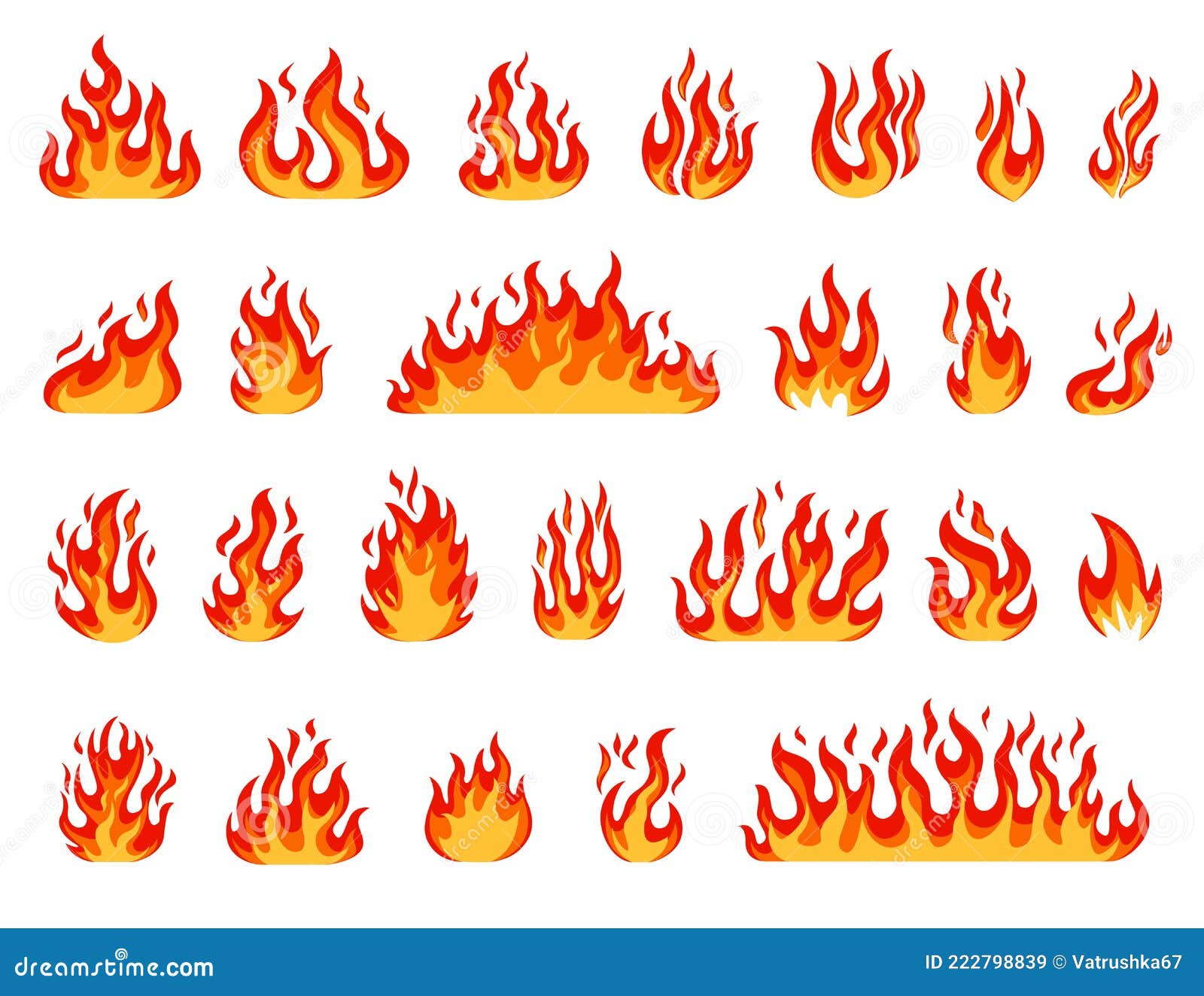 Baixar Vetor De Conjunto De Desenhos Animados De Fogo E Chama
