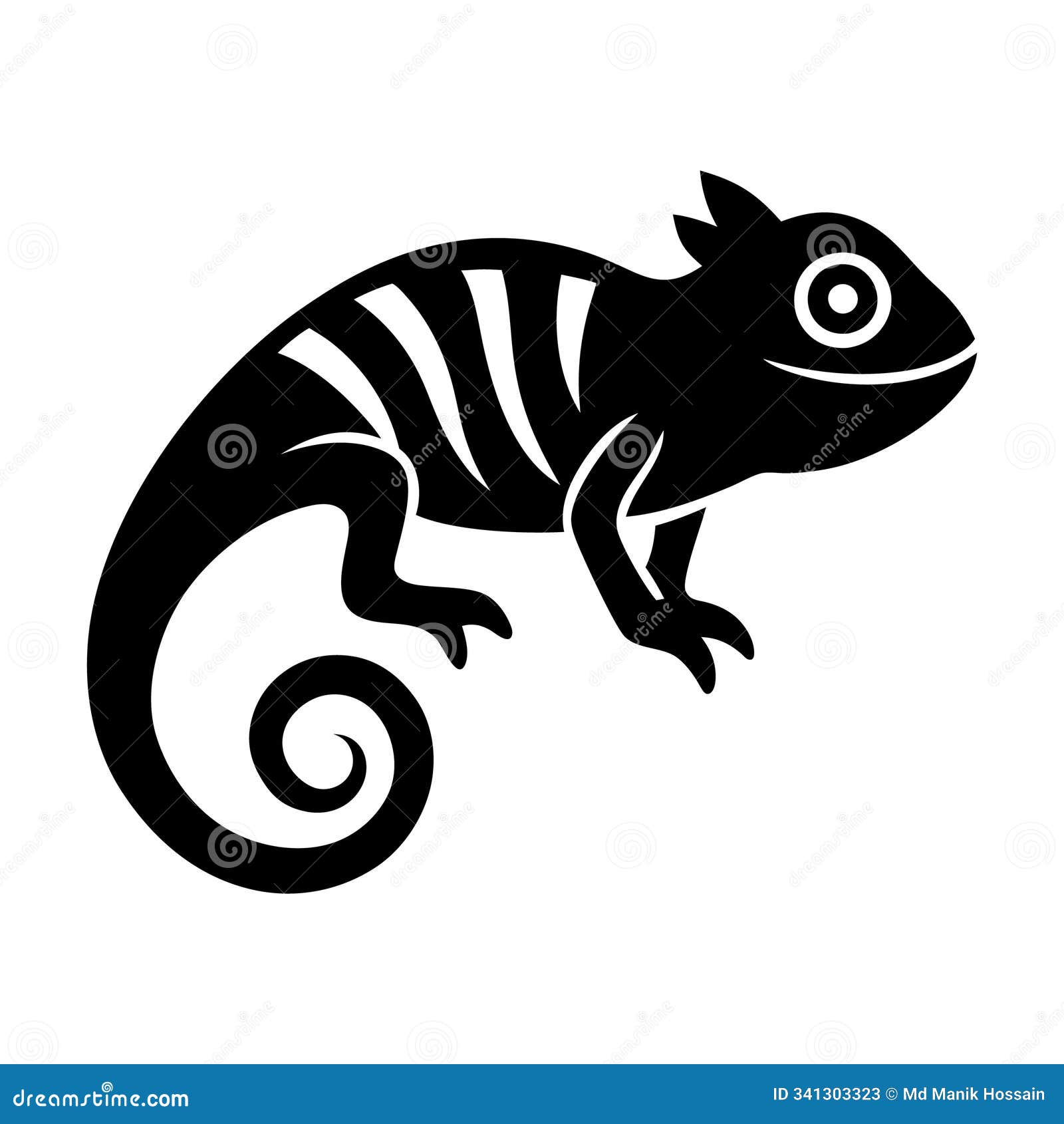 a chameleon logo icon is a stylized graphic representation of a chameleon,